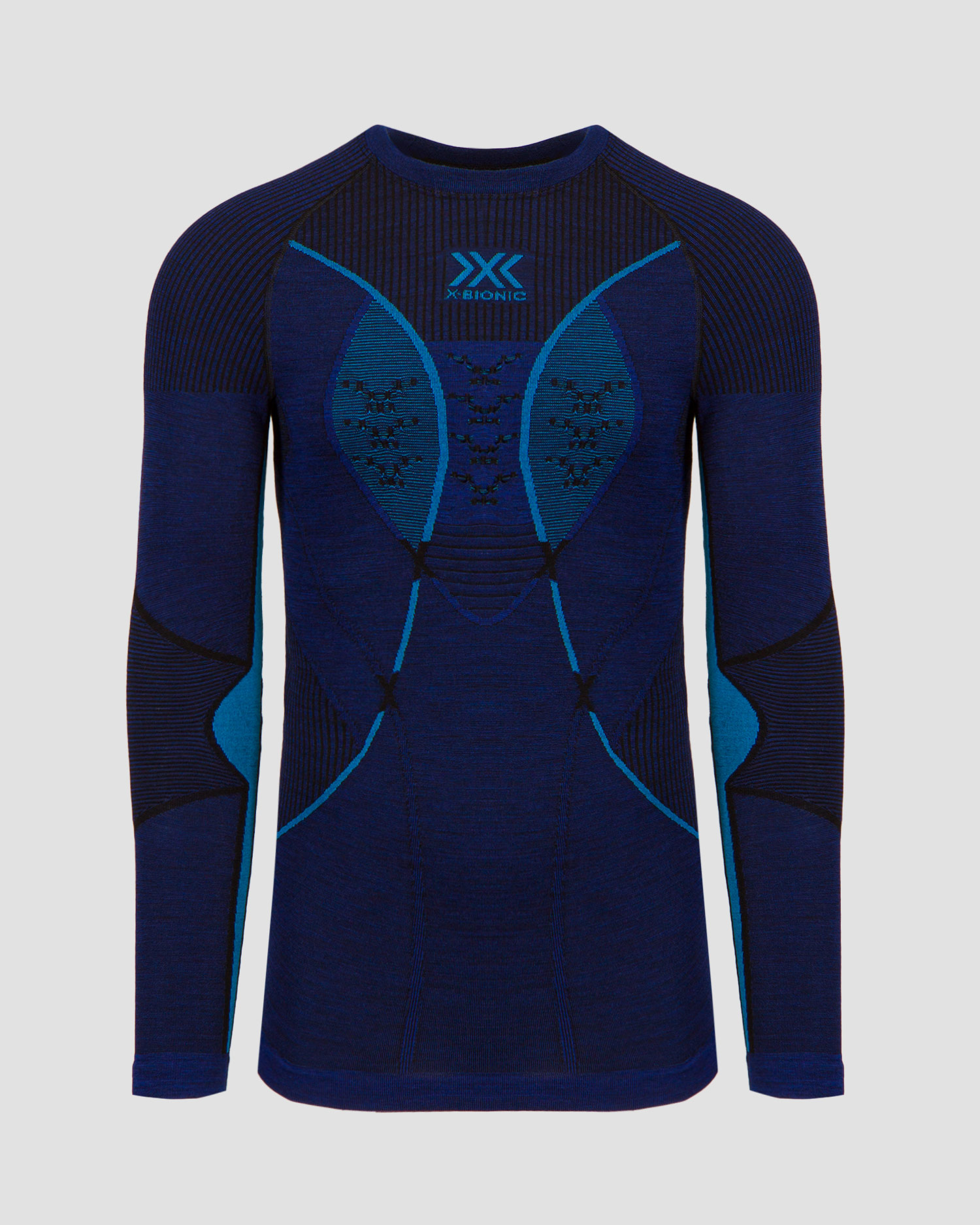 Maglietta a maniche lunghe termoattiva blu scuro da uomo X-Bionic Merino