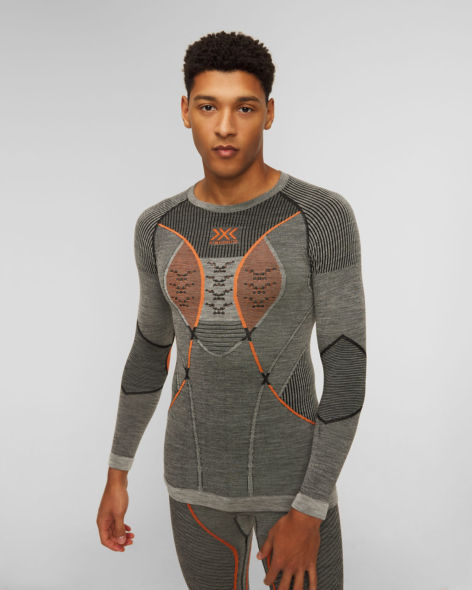 Maglietta a maniche lunghe termoattiva grigia da uomo X-Bionic Merino