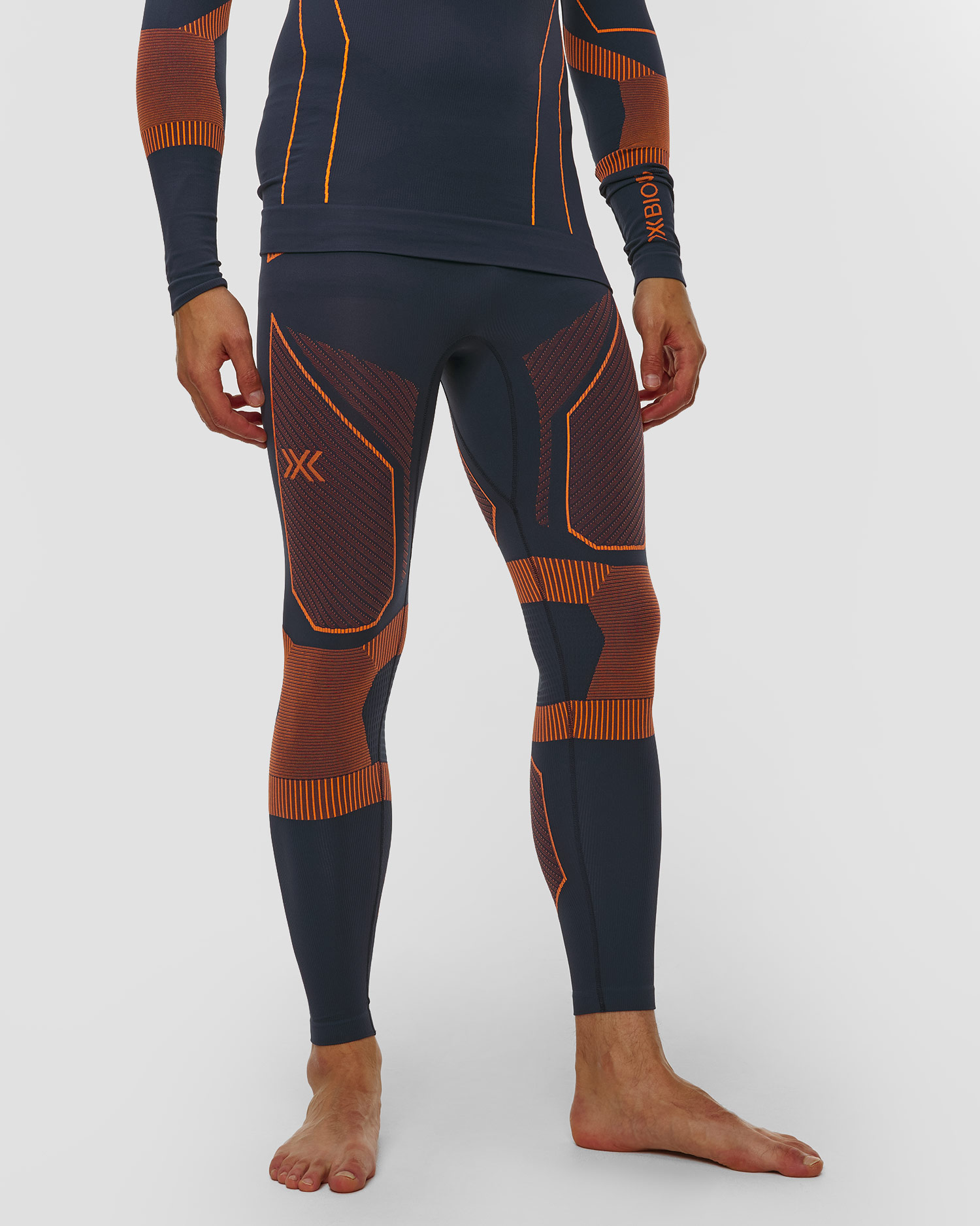 Leginsy termoaktywne męskie X-Bionic Energy Accumulator Light Pants niebiesko-pomarańczowe