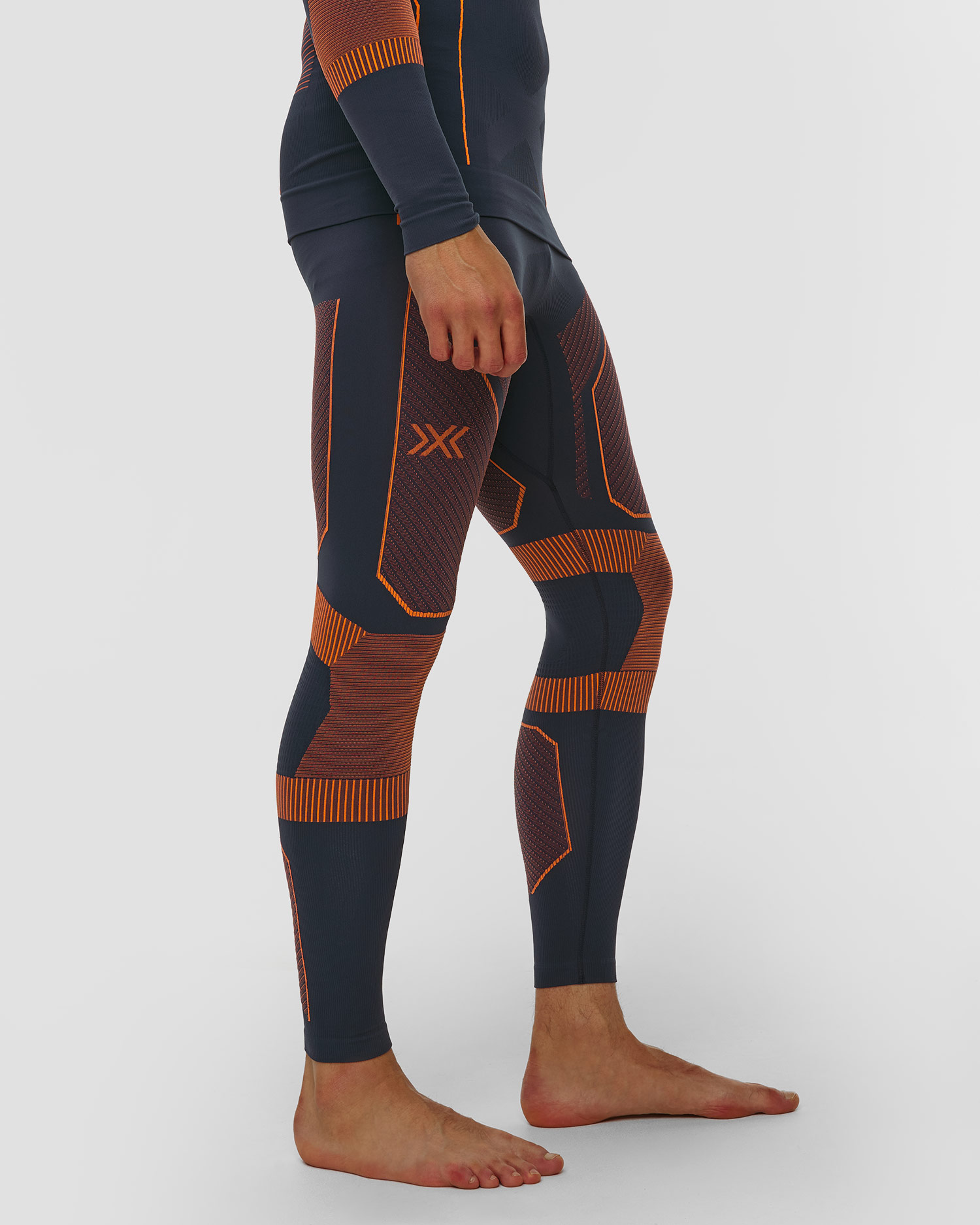 Leginsy termoaktywne męskie X-Bionic Energy Accumulator Light Pants niebiesko-pomarańczowe