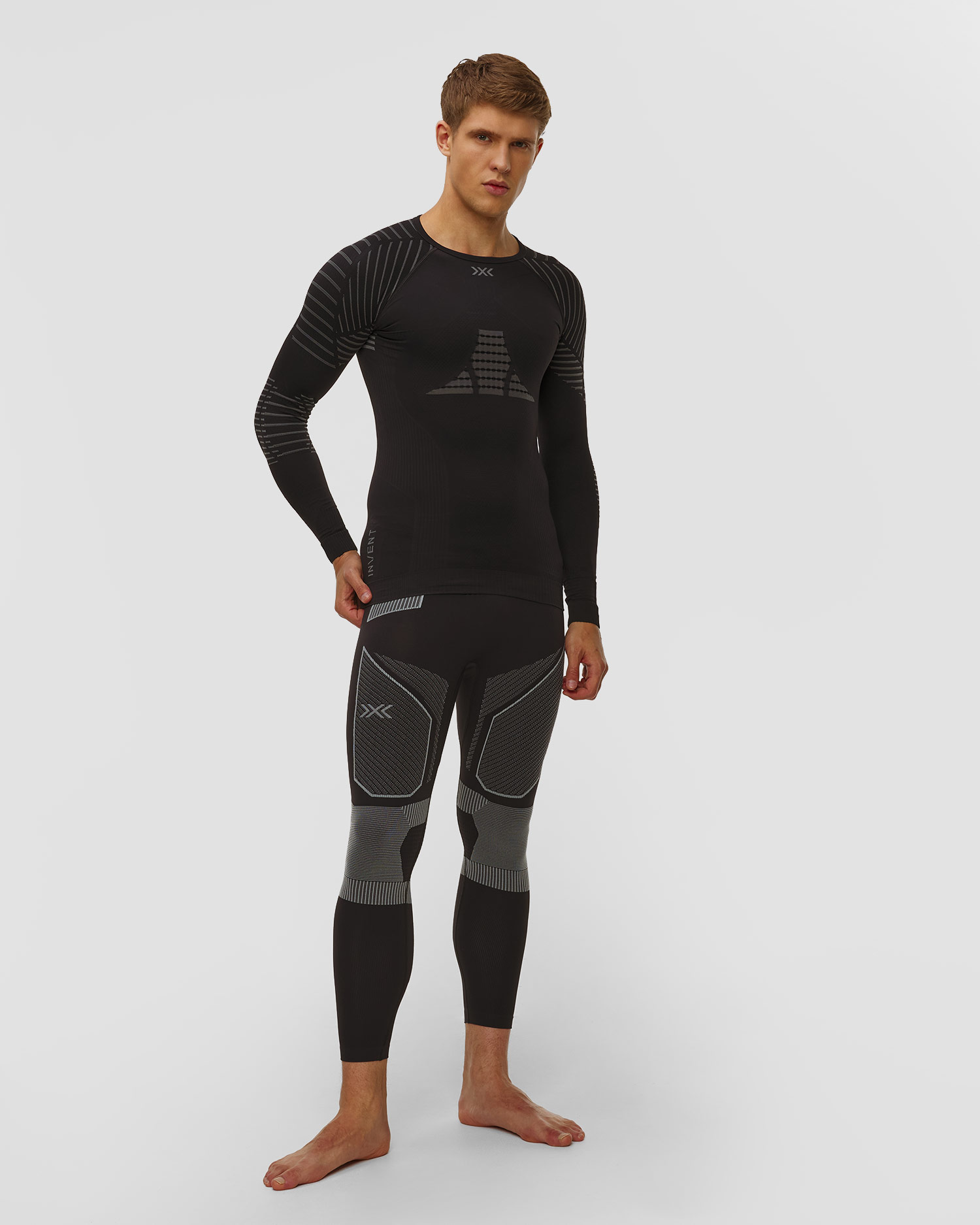 Colanți termoactivi pentru bărbați X-Bionic Energy Accumulator Light Pants negru și gri