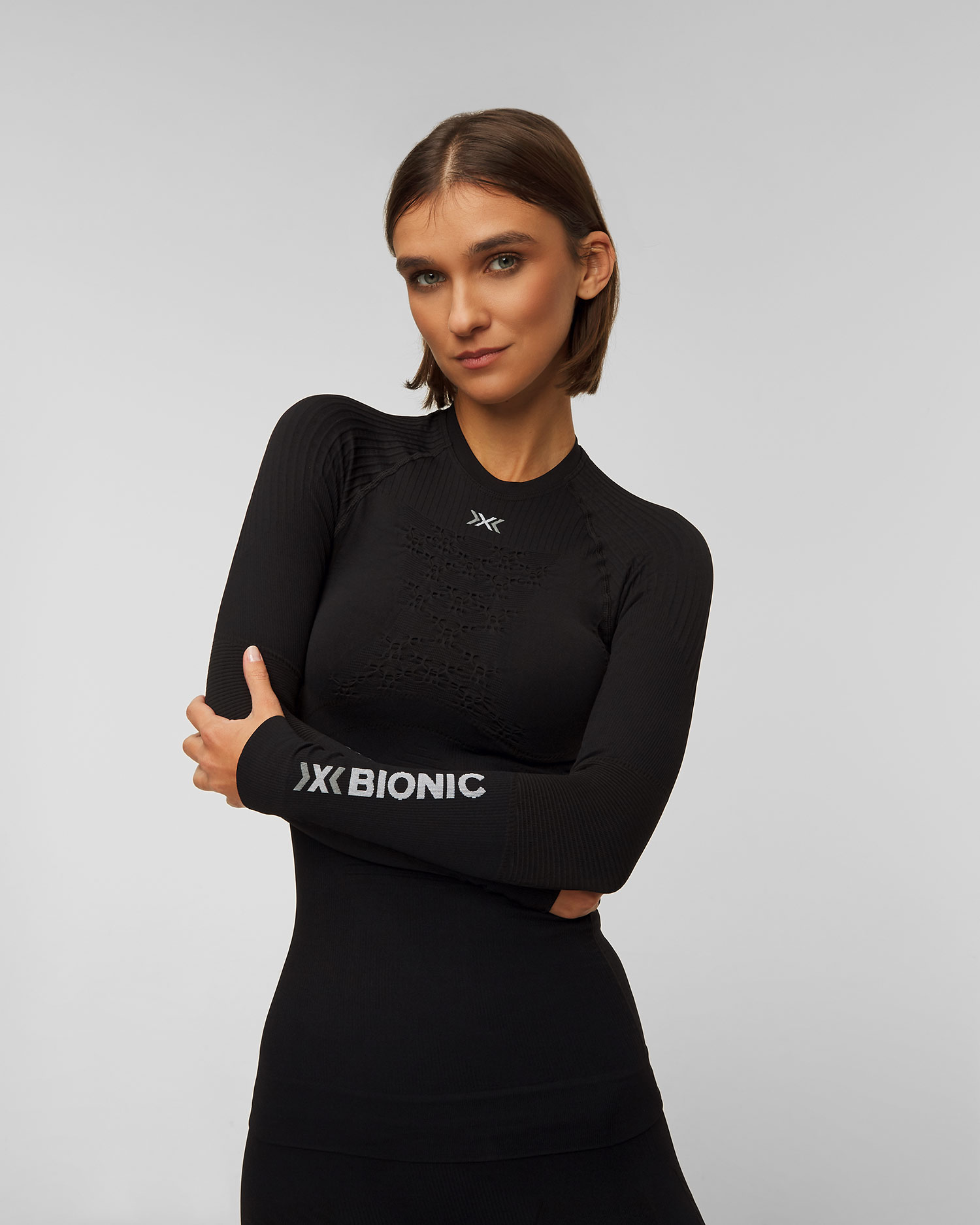 X-Bionic Energy Accumulator 4.0 LG SL Schwarzes thermoaktives Longsleeve für Damen