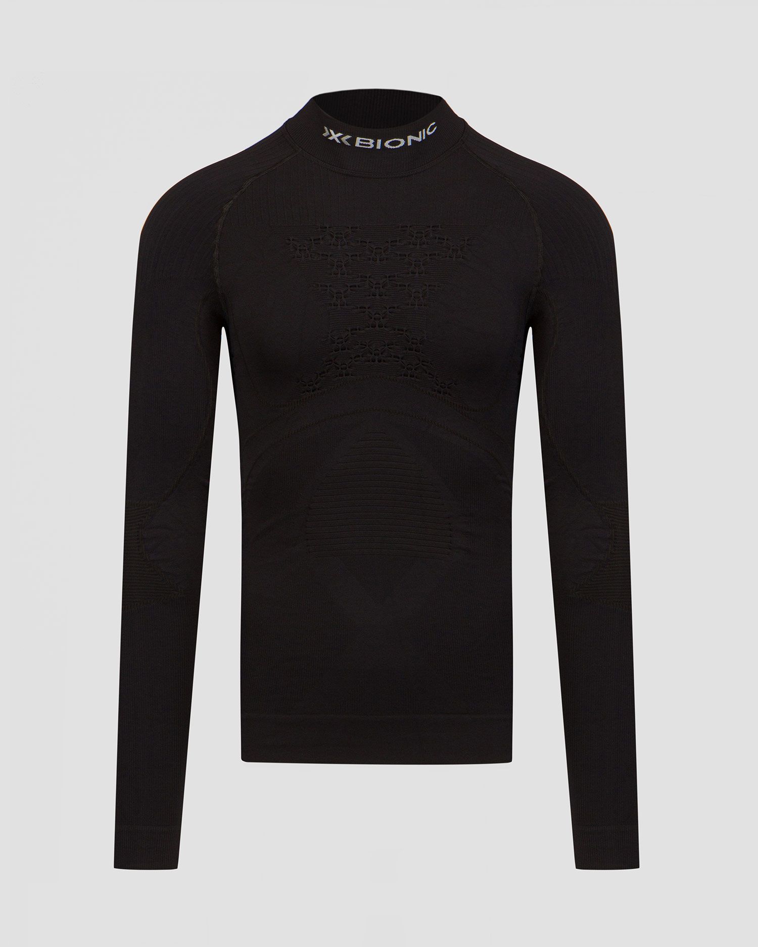 Maglietta nera a maniche lunghe con mezzo collo alto da uomo X-Bionic Energy Accumulator 4.0 Turtle Neck LG SL