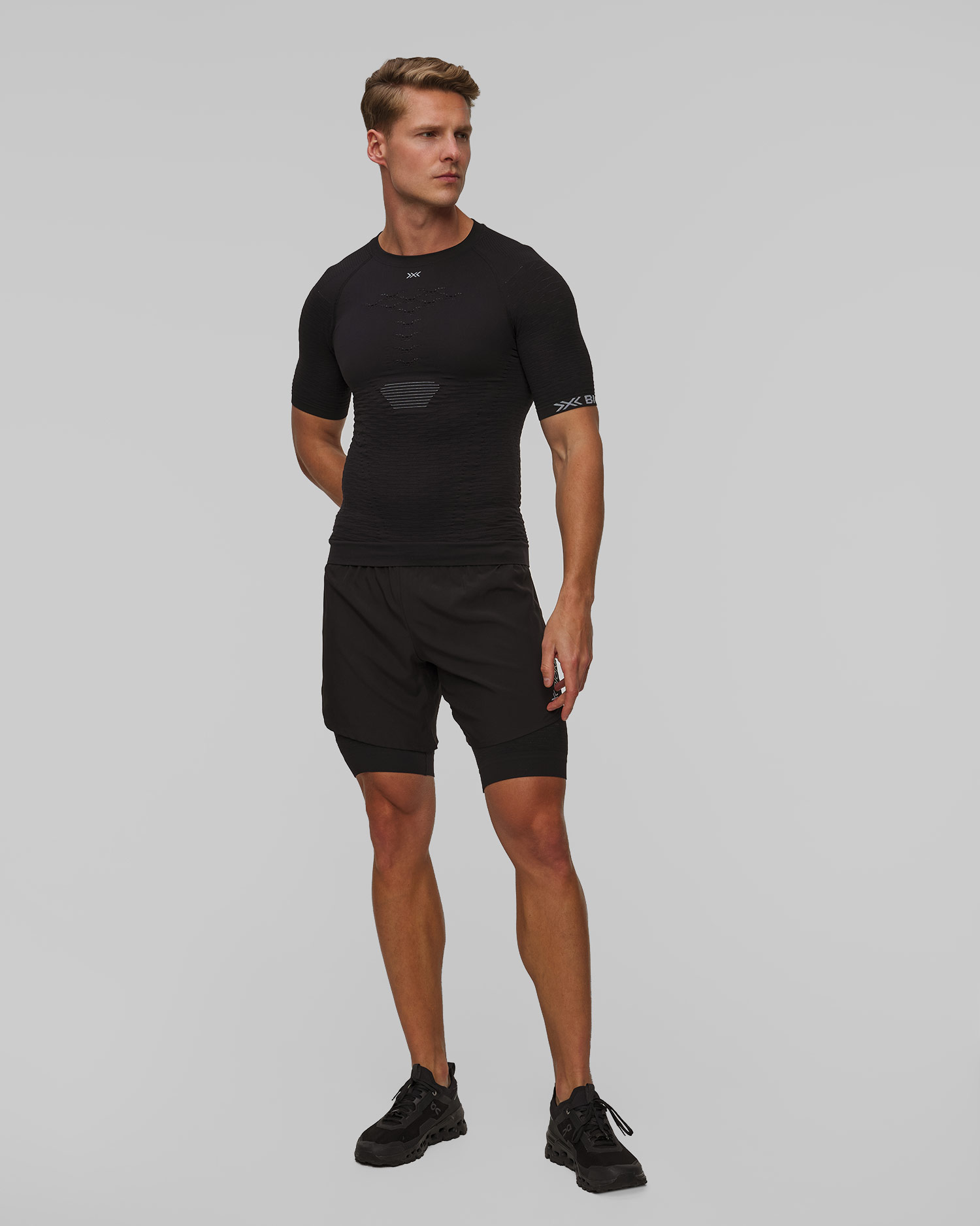 Short de course noir pour hommes X-Bionic Effektor 2in1