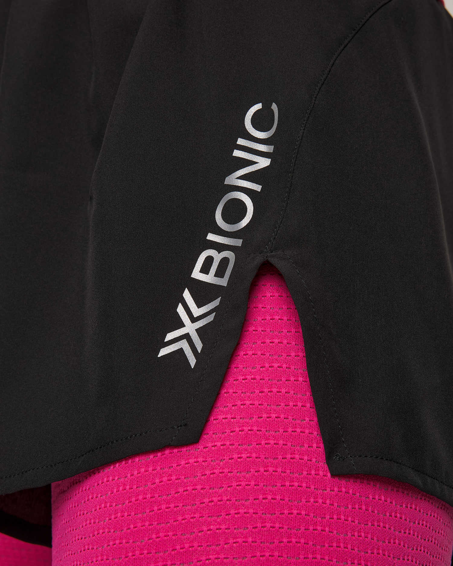 Spodenki biegowe damskie X-Bionic Effektor 2in1 czarno-różowe