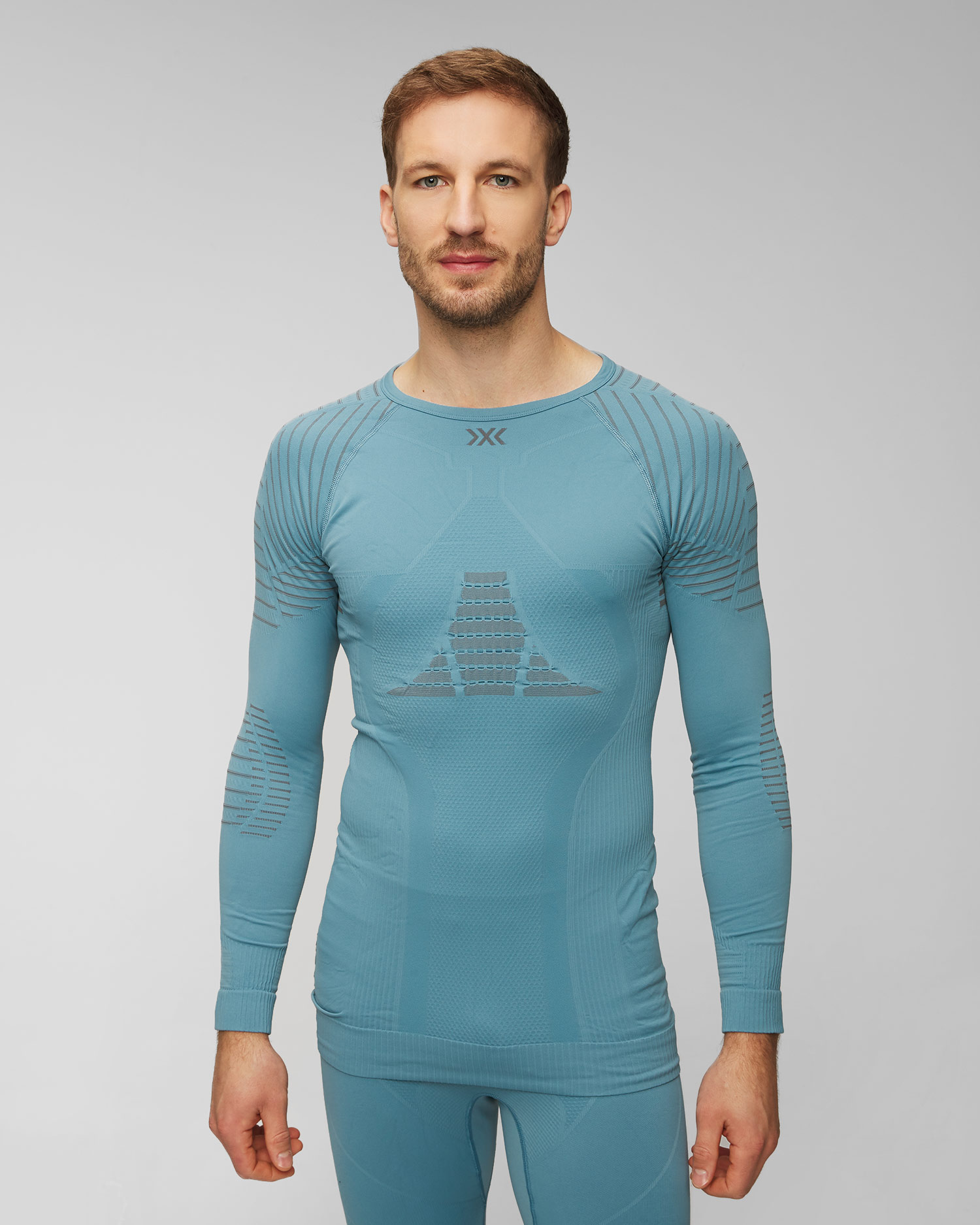 Niebieski longsleeve termoaktywny męski X-Bionic Invent 4.0 LG SL