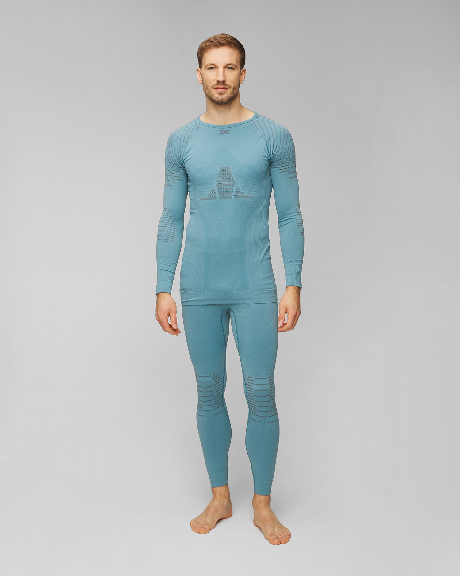 Niebieski longsleeve termoaktywny męski X-Bionic Invent 4.0 LG SL