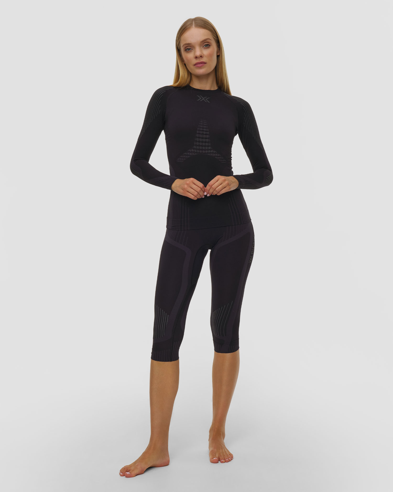 Dámske termolegíny X-Bionic Invent Pants 3/4 čierne
