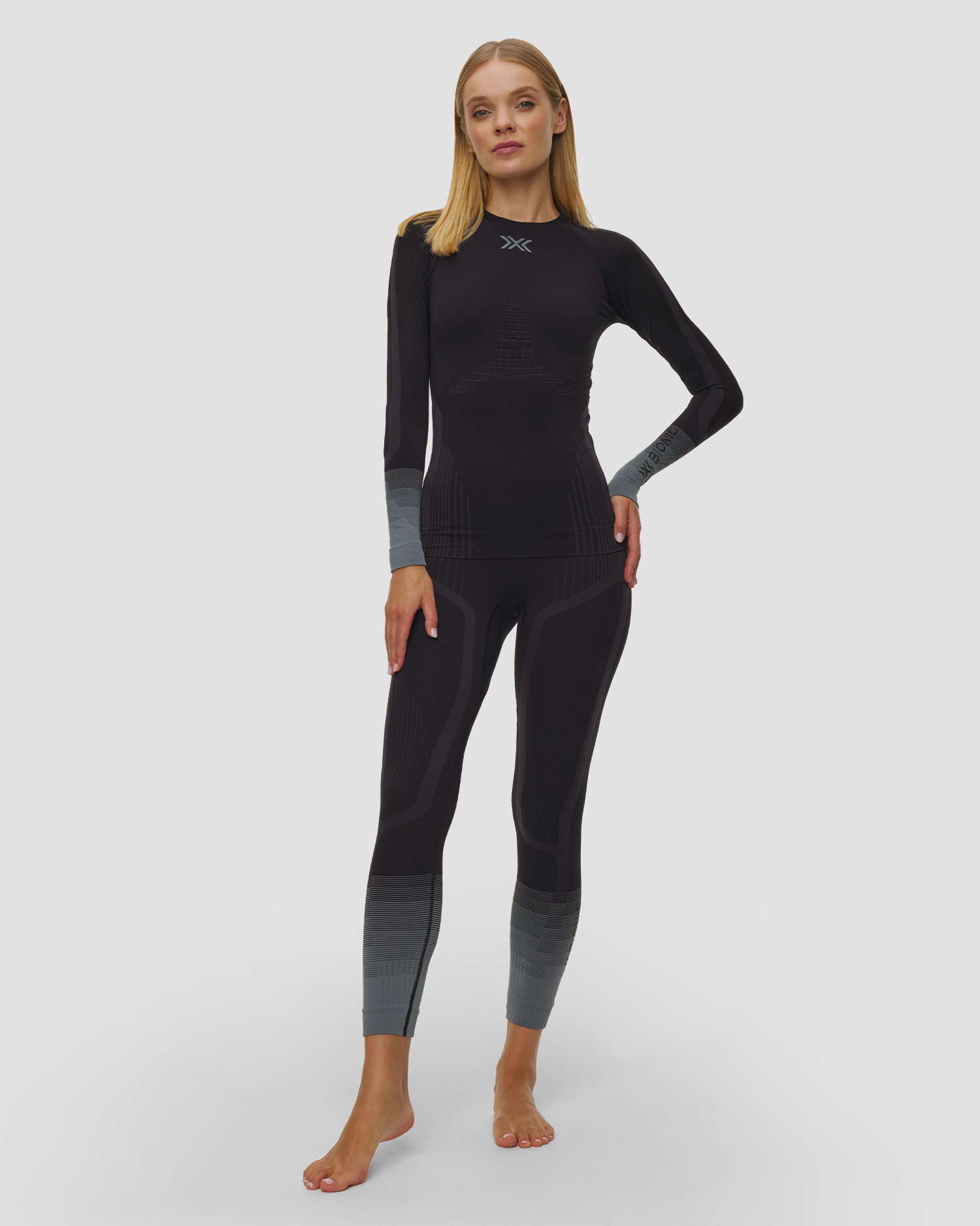 Dámske termolegíny X-Bionic Invent Graphics Pants čierno-sivé