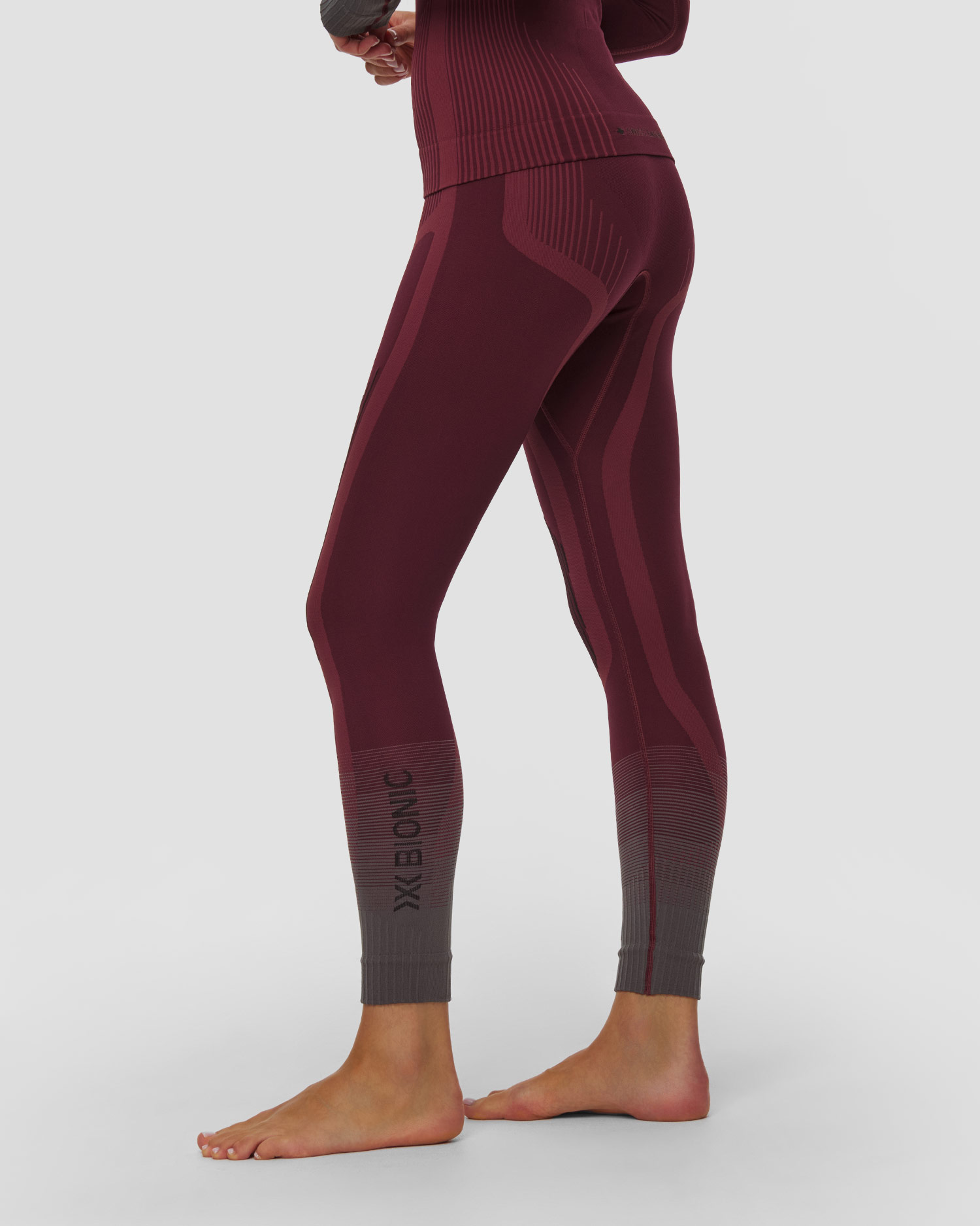 Dámske termo legíny X-Bionic Invent Graphics Pants bordové