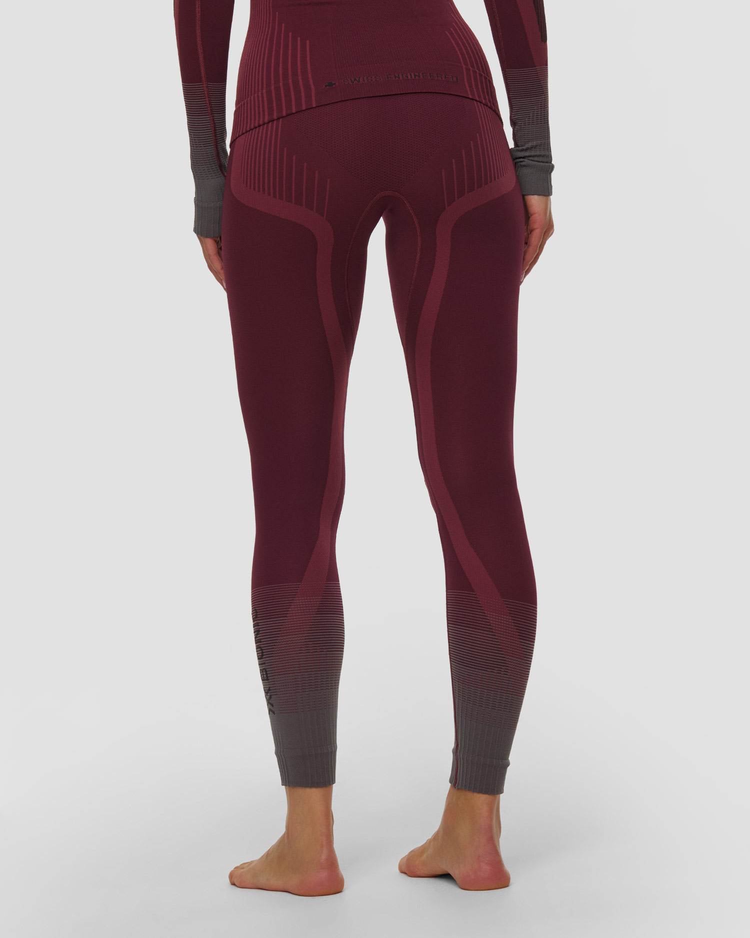 Dámske termo legíny X-Bionic Invent Graphics Pants bordové