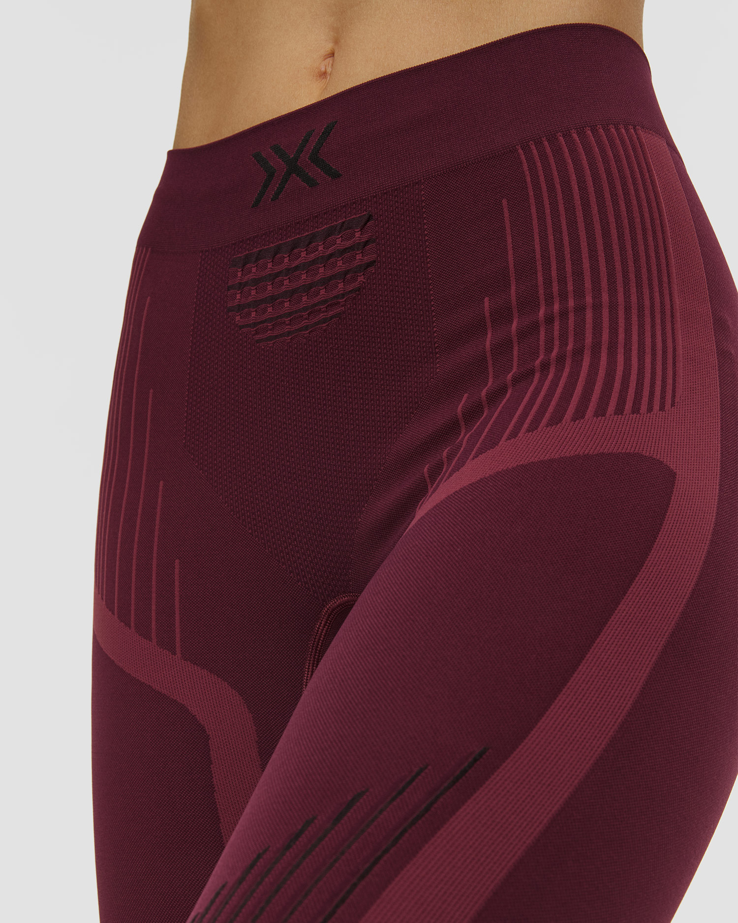 Dámske termo legíny X-Bionic Invent Graphics Pants bordové
