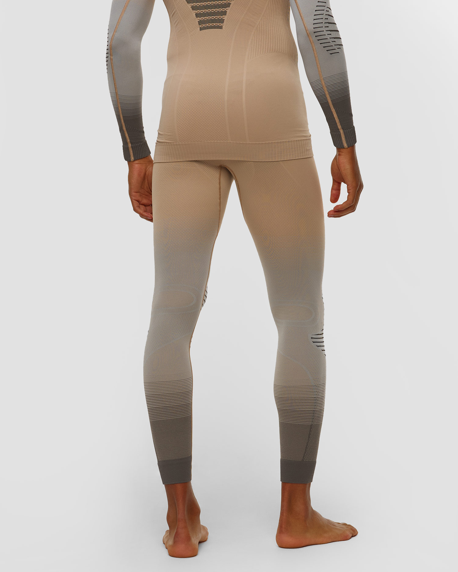 Men's thermoactive leggings X-Bionic Invent Graphics beige-grey