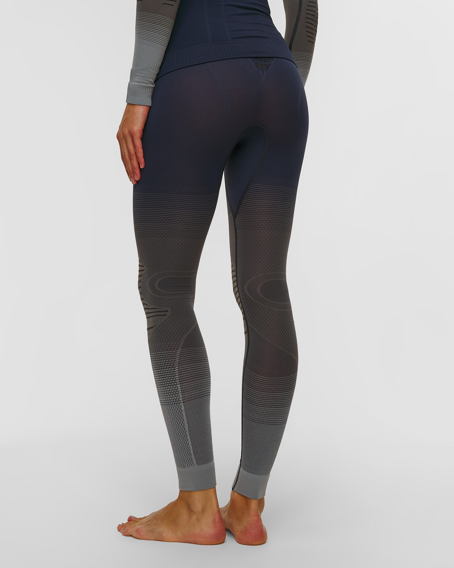 Leginsy termoaktywne damskie X-Bionic Invent Graphics niebiesko-szare