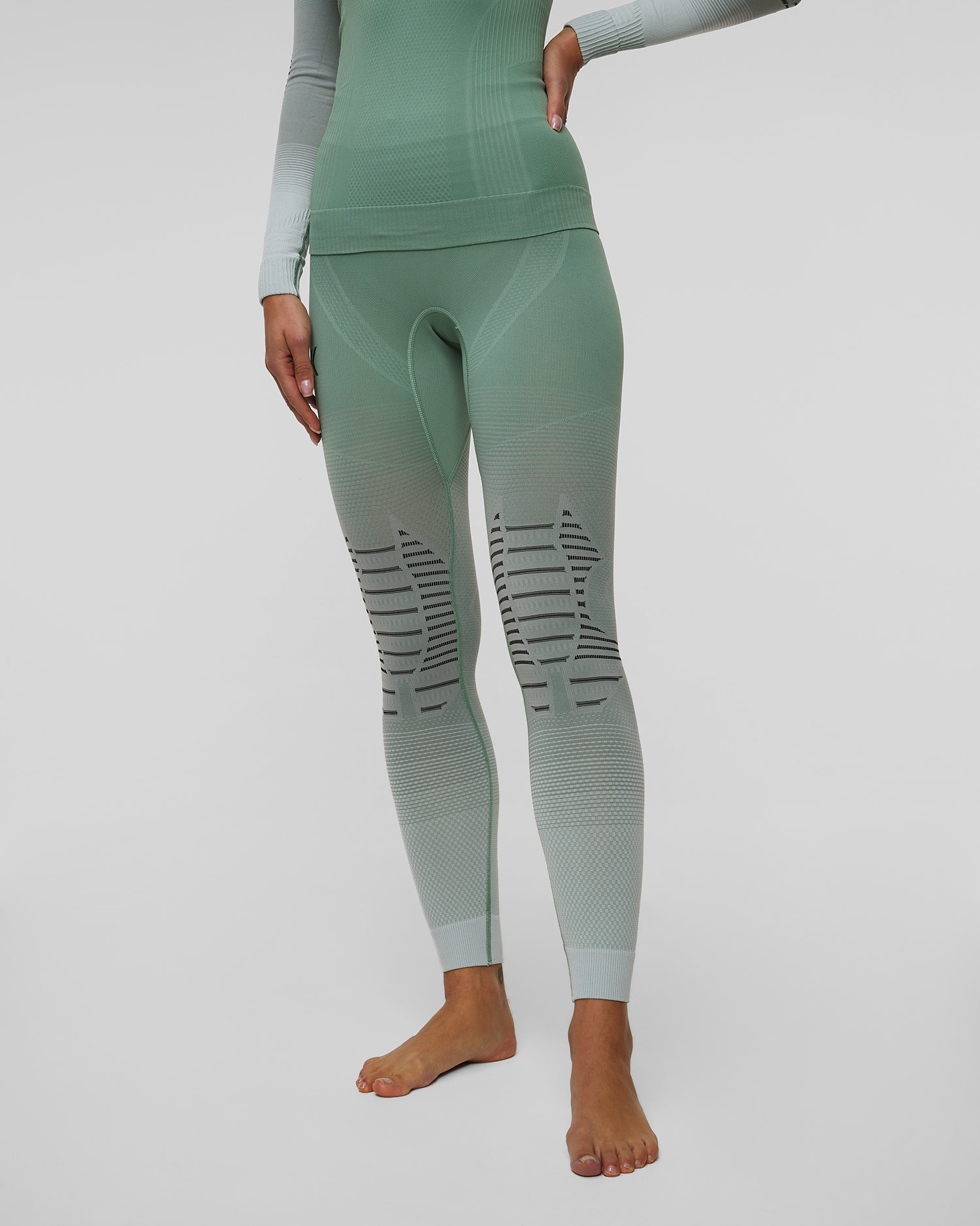 Leginsy termoaktywne damskie X-Bionic Invent FX, Kolor/Wzór: Zielony