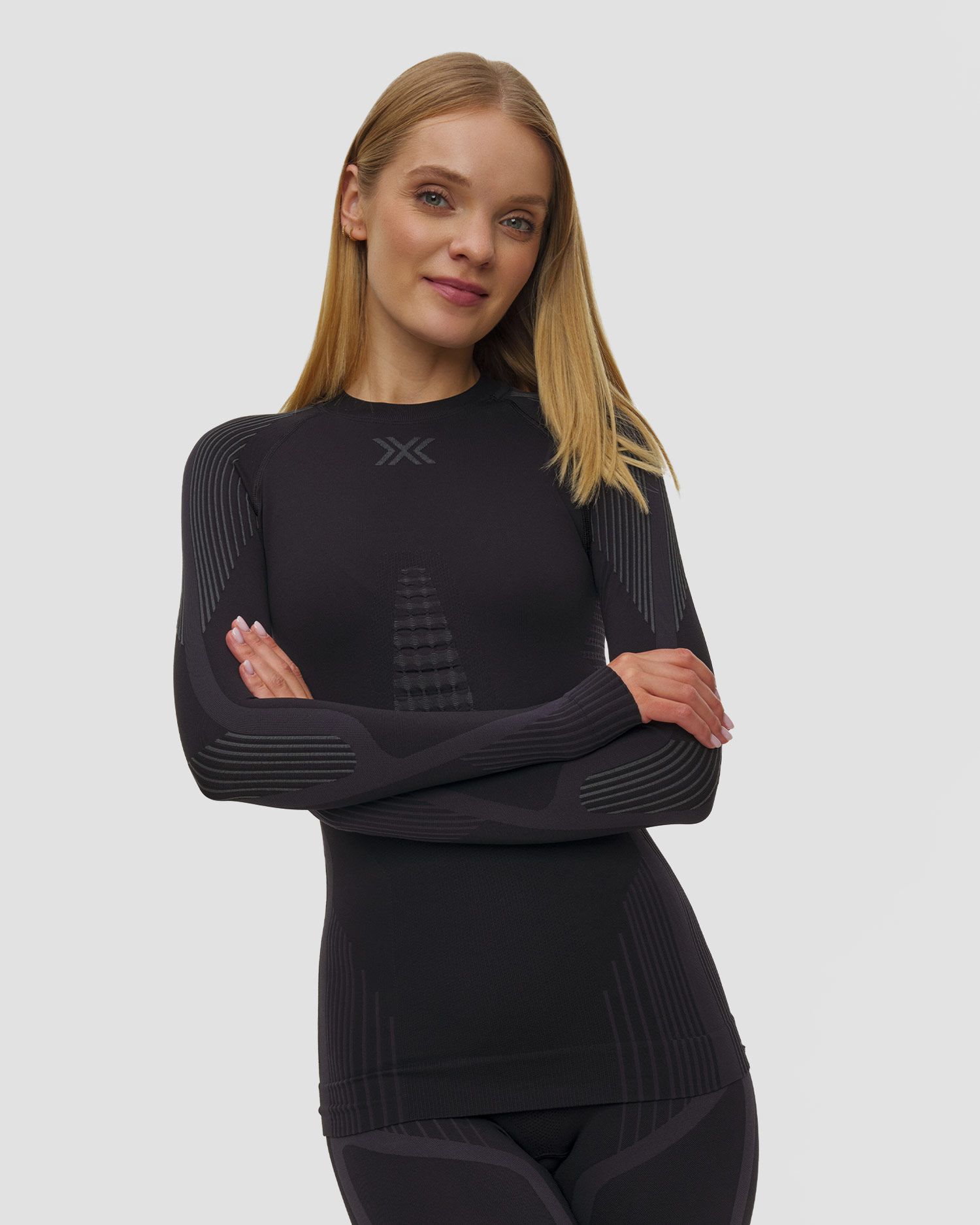 Dámske termo tričko s dlhým rukávom X-Bionic Invent Shirt LS čierne, Farba-Vzor: Czarny