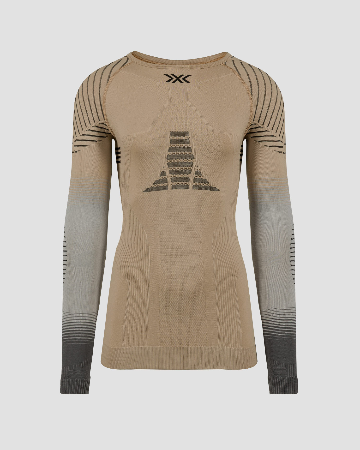 Longsleeve termoaktywny męski X-Bionic Invent Graphics 4.0 beżowo-szary