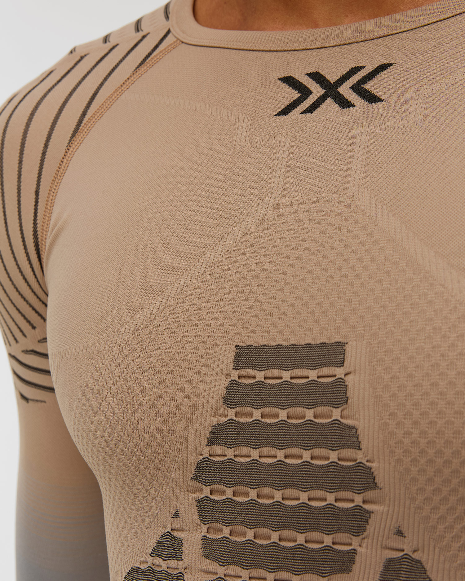 Men's thermoactive longsleeve X-Bionic Invent Graphics 4.0 beige-grey