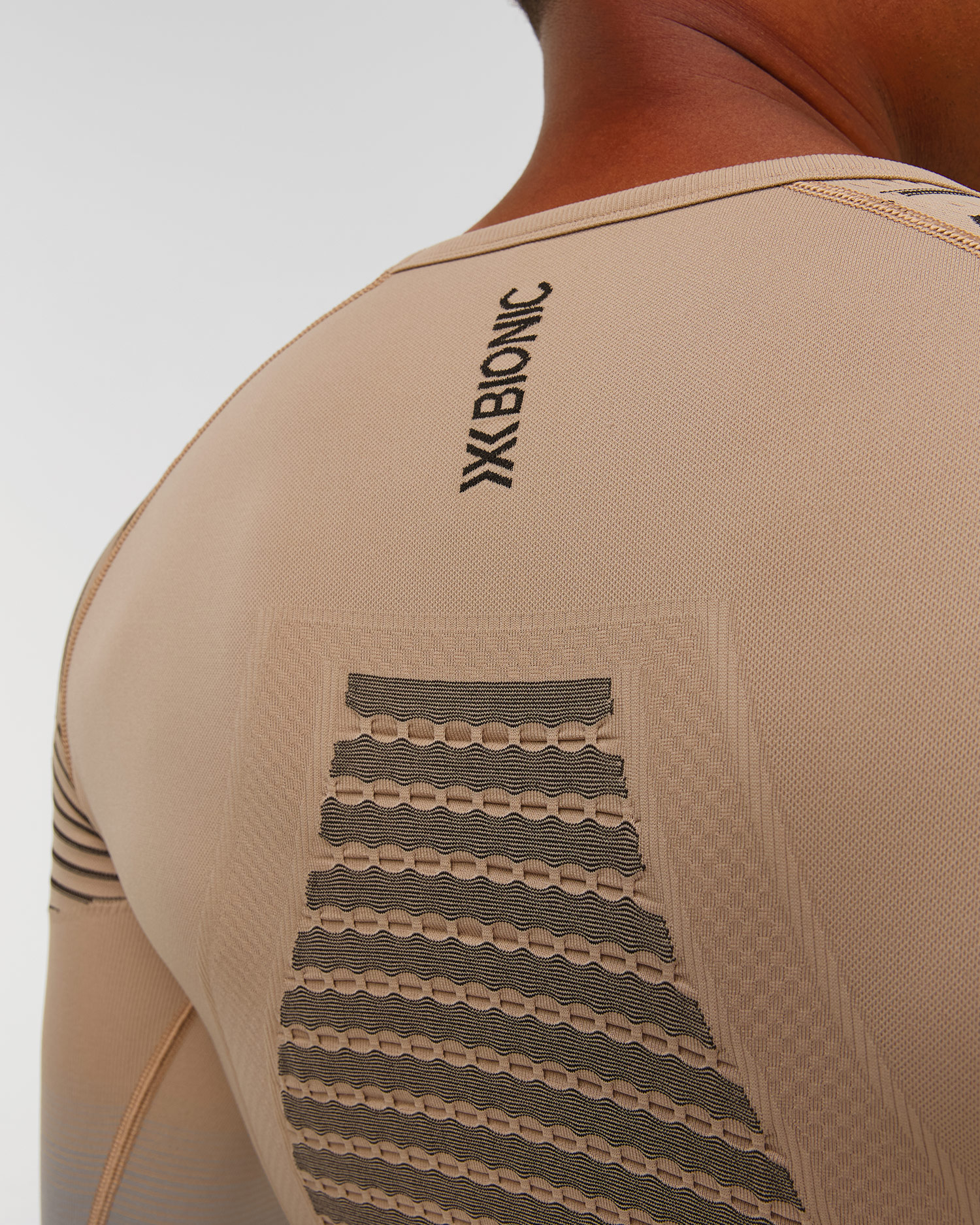 Longsleeve termoaktywny męski X-Bionic Invent Graphics 4.0 beżowo-szary