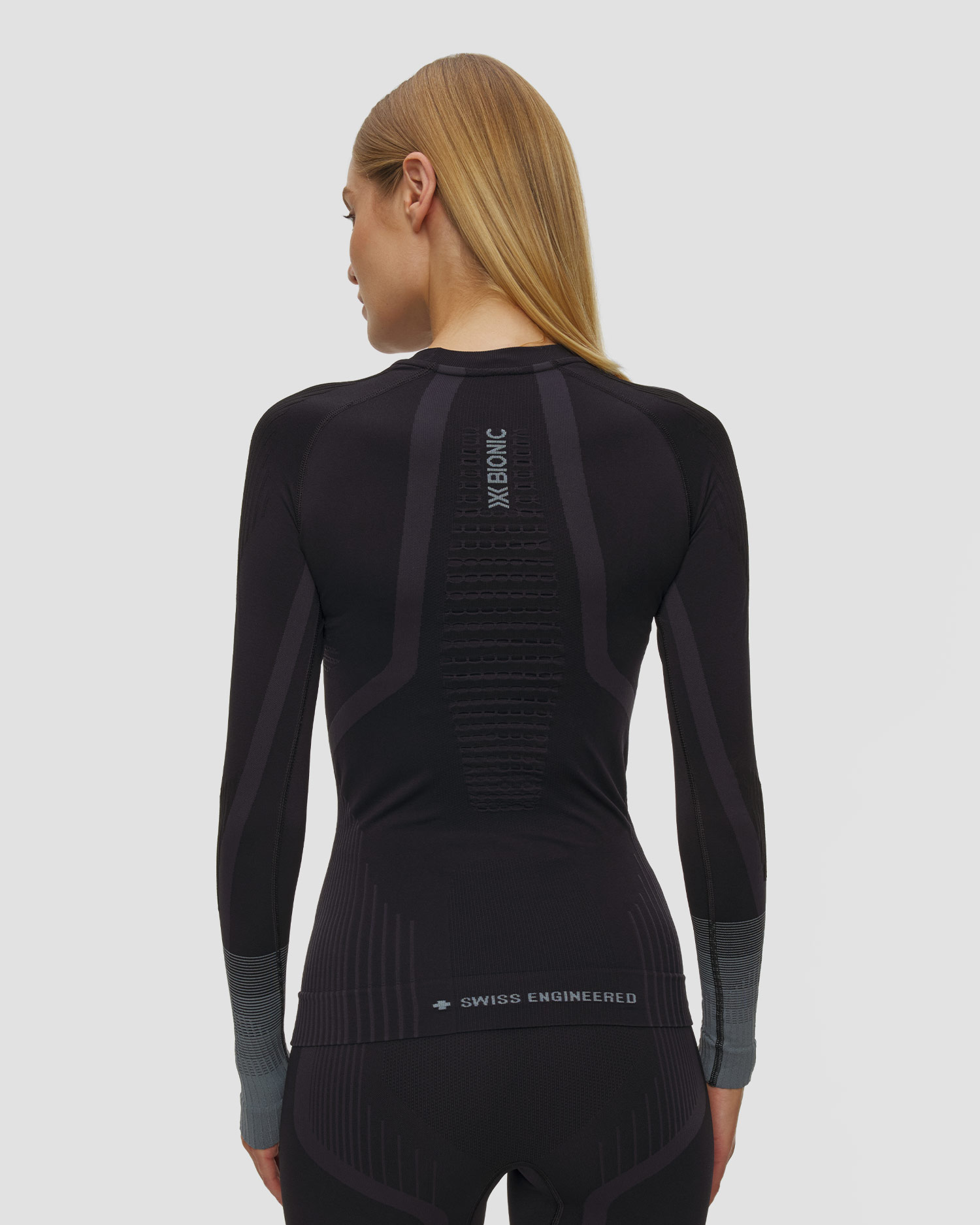 Dámske termo tričko s dlhým rukávom X-Bionic Invent Graphics Shirt LS čierno-sivé