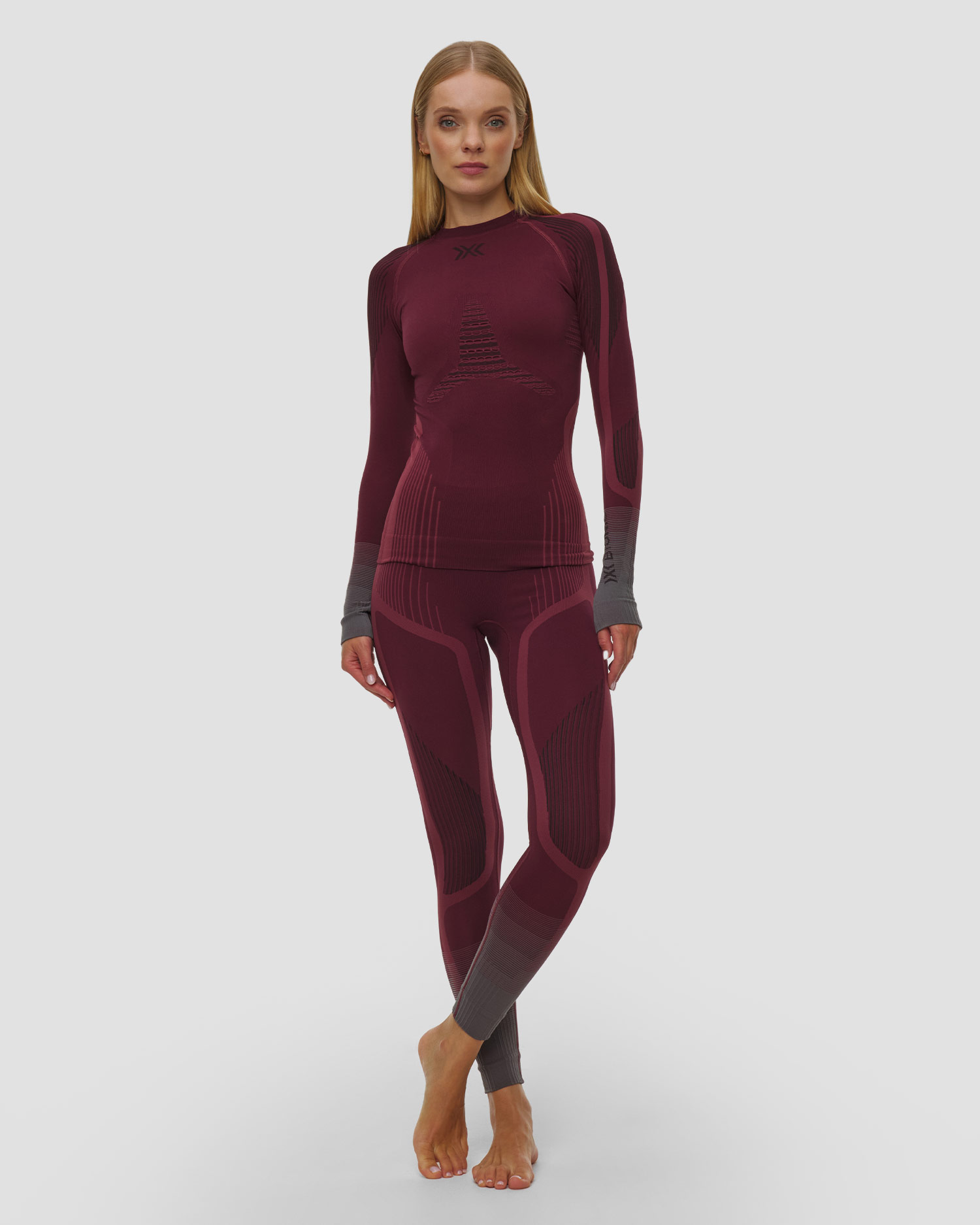 Dámske termo tričko s dlhým rukávom X-Bionic Invent Graphics Shirt LS bordové