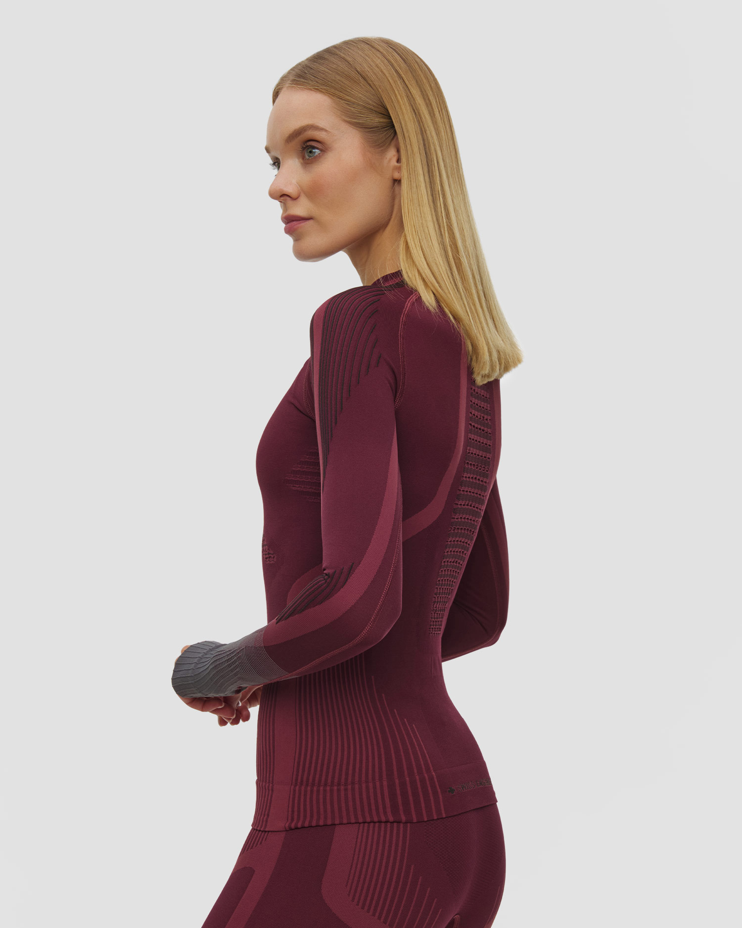 Dámske termo tričko s dlhým rukávom X-Bionic Invent Graphics Shirt LS bordové