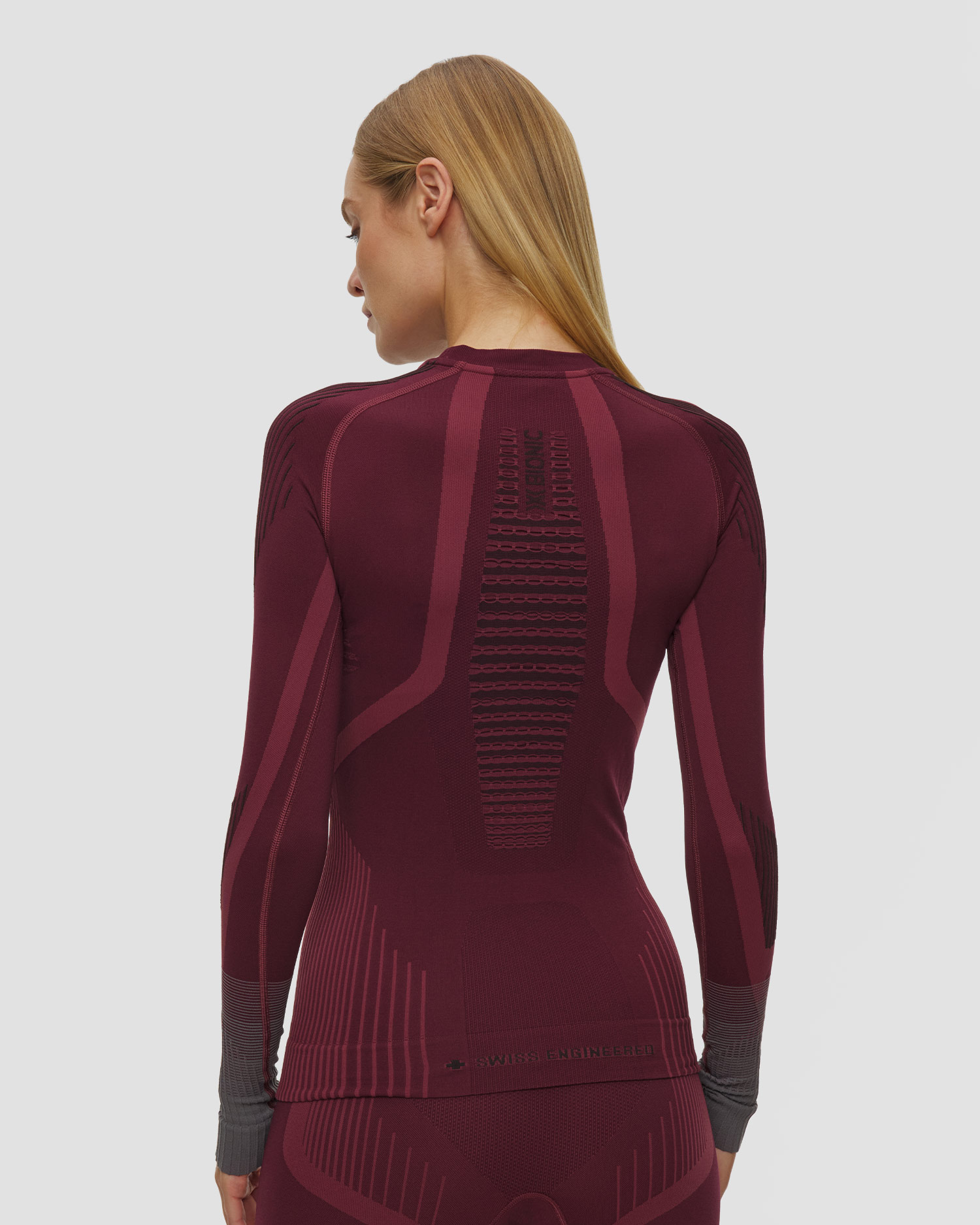 Dámske termo tričko s dlhým rukávom X-Bionic Invent Graphics Shirt LS bordové