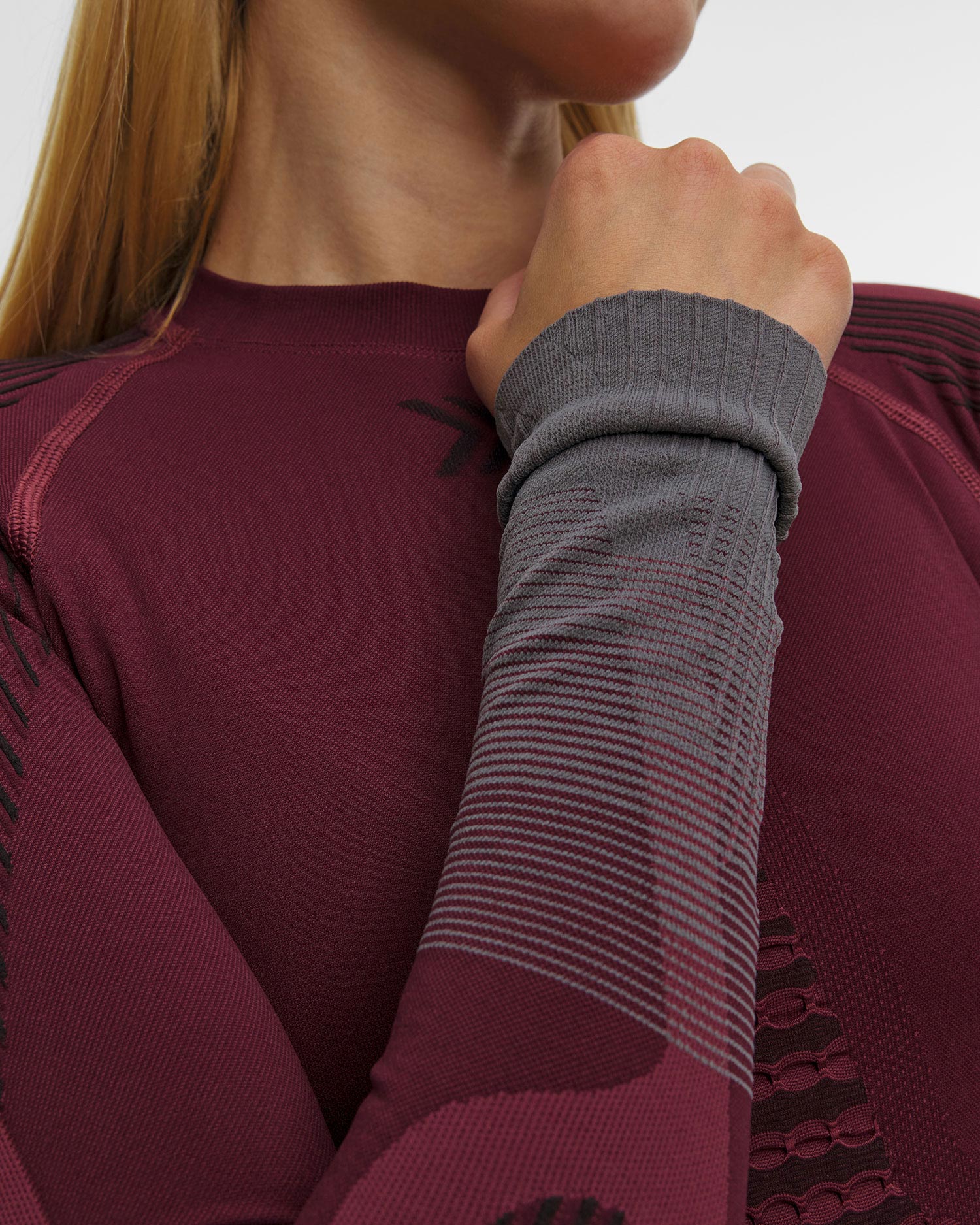 Dámske termo tričko s dlhým rukávom X-Bionic Invent Graphics Shirt LS bordové