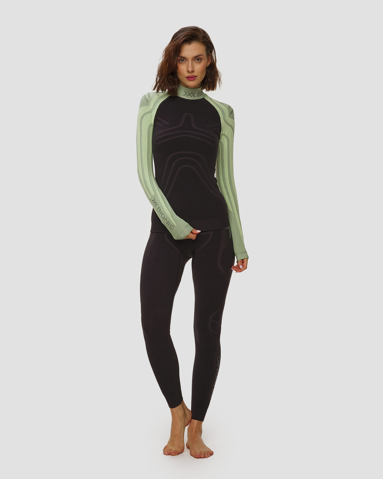 Longsleeve termoaktywny damski X-Bionic Heatloop Shirt LS czarno-zielony