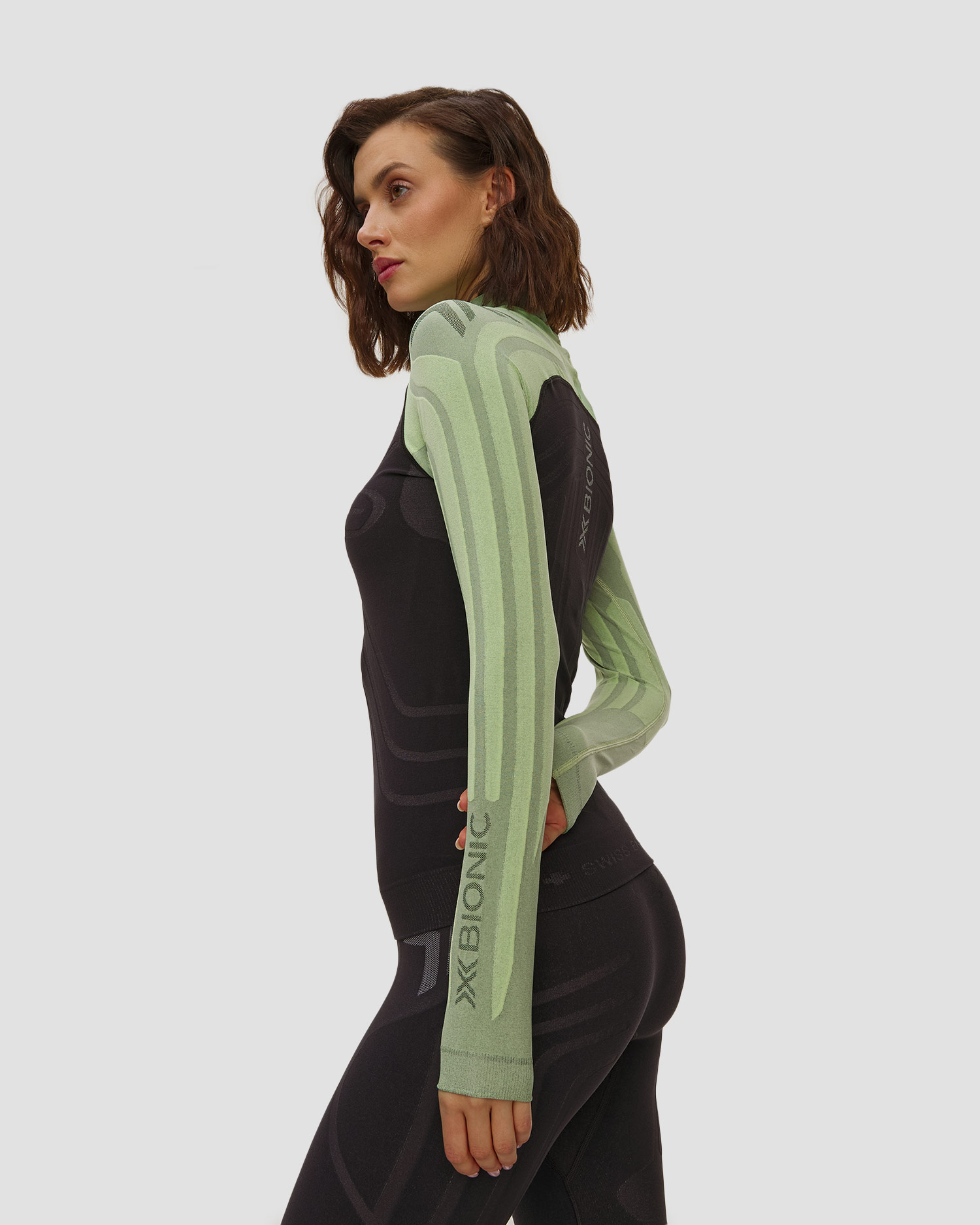Longsleeve termoaktywny damski X-Bionic Heatloop Shirt LS czarno-zielony