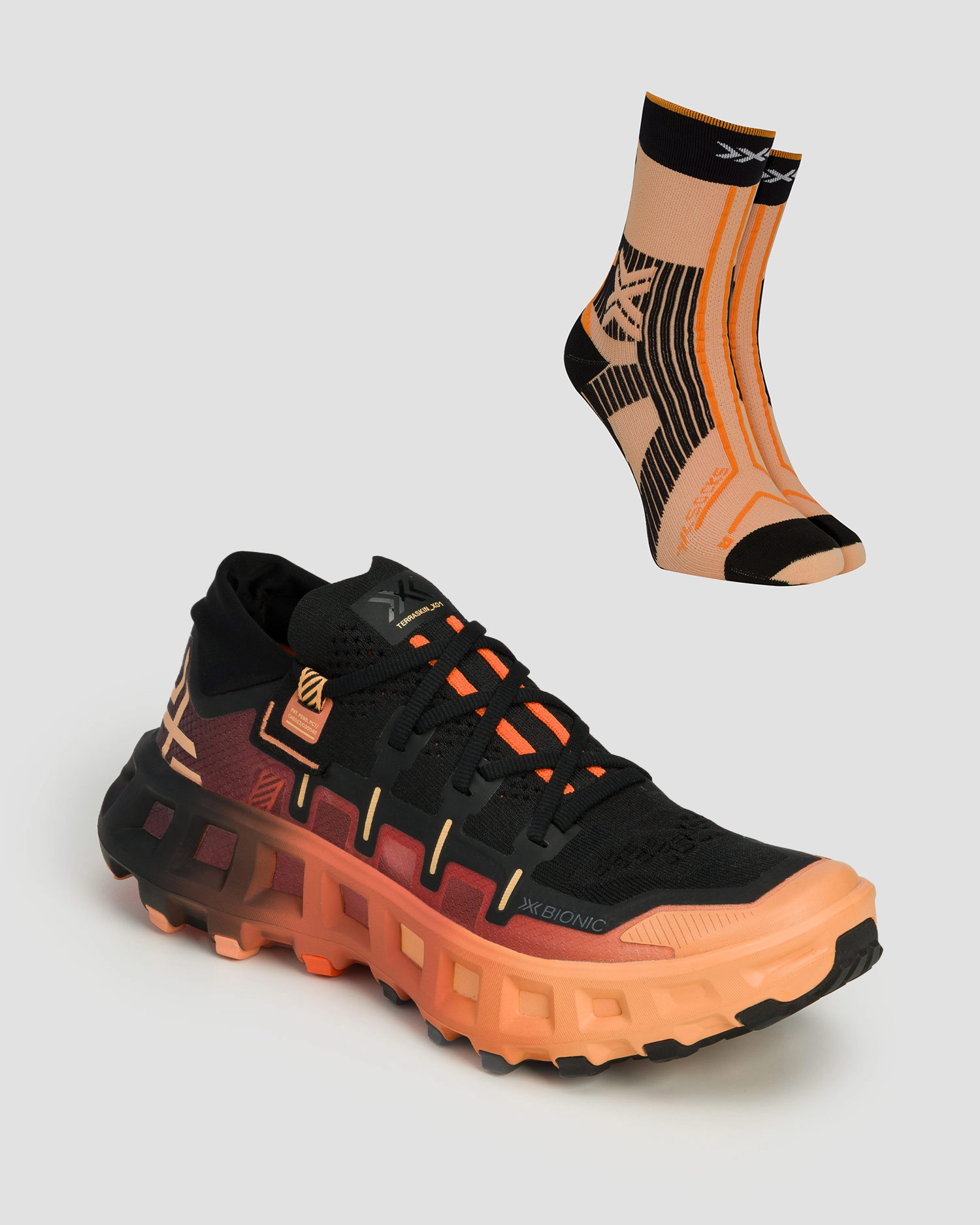 X-Bionic Terraskin X01 Unisex Trailrunning-Schuhe + technische Socken