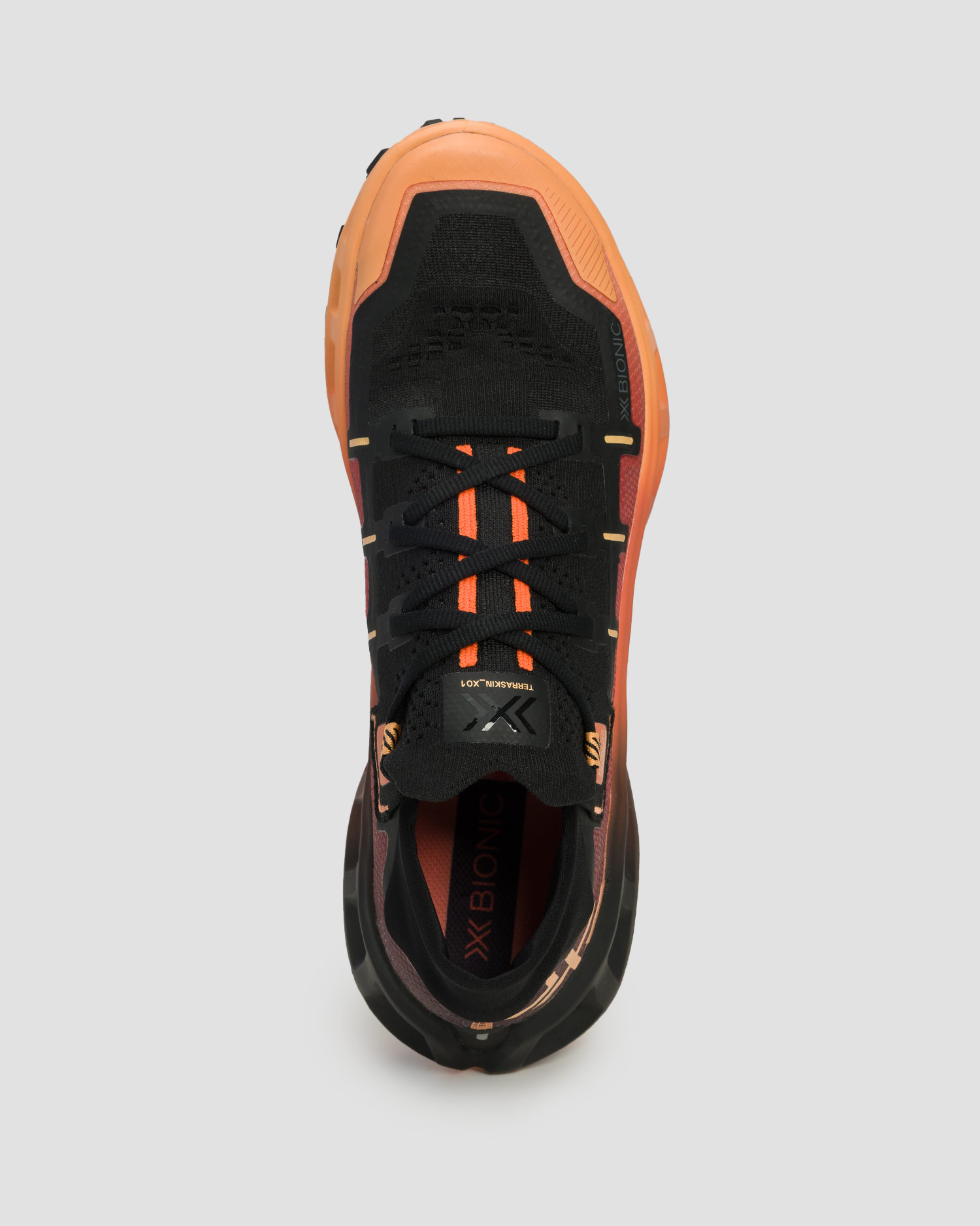 Scarpe da corsa trail unisex X-Bionic Terraskin X01 nero-arancione + calzini tecnici