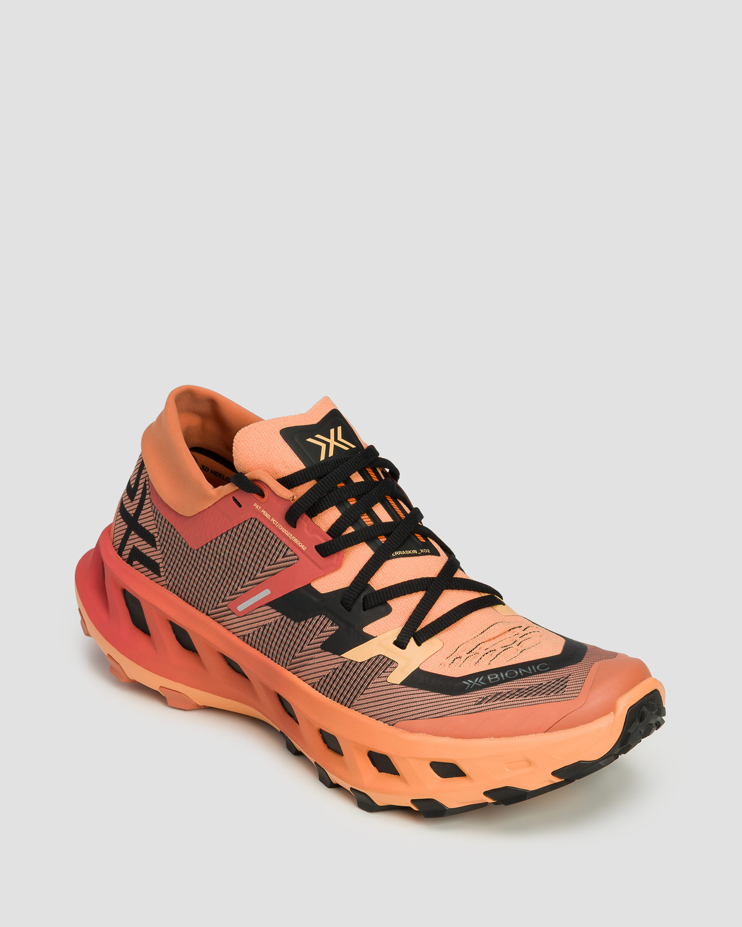 Scarpe da corsa trail unisex X-Bionic Terraskin X02 nero-arancione + calzini tecnici