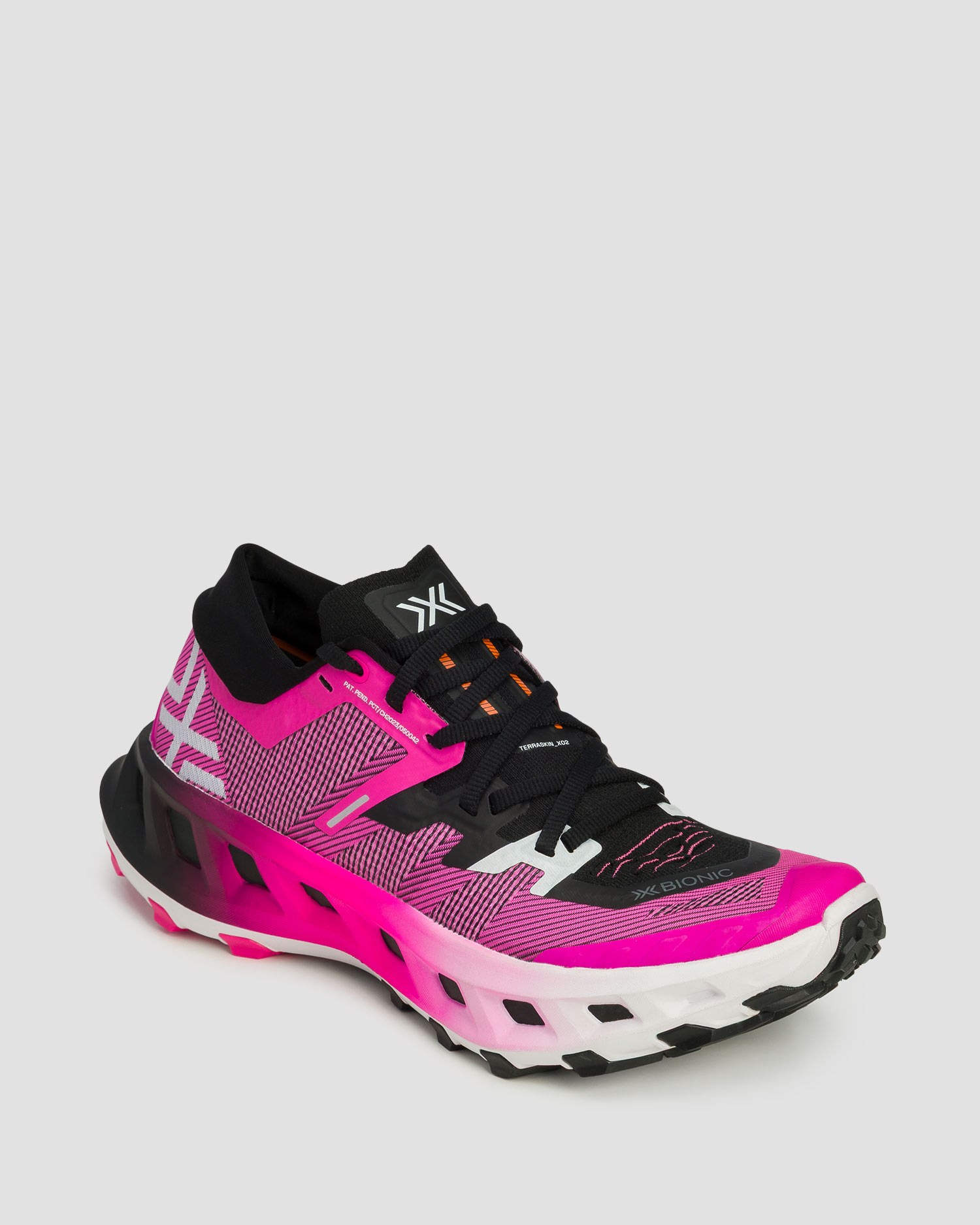 Pantofi de alergare trail unisex X-Bionic Terraskin X02 roz-negru + șosete tehnice