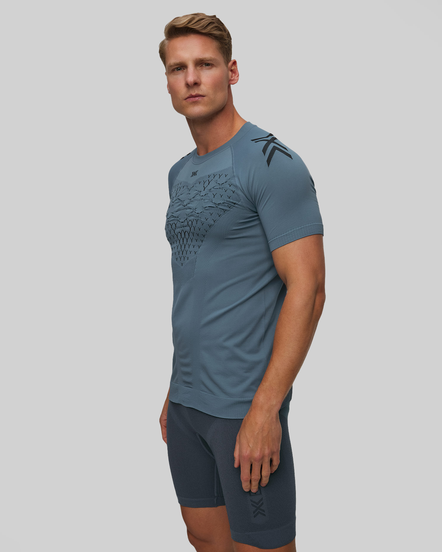 Pánske bežecké tričko X-Bionic Twyce Run Shirt bledomodré
