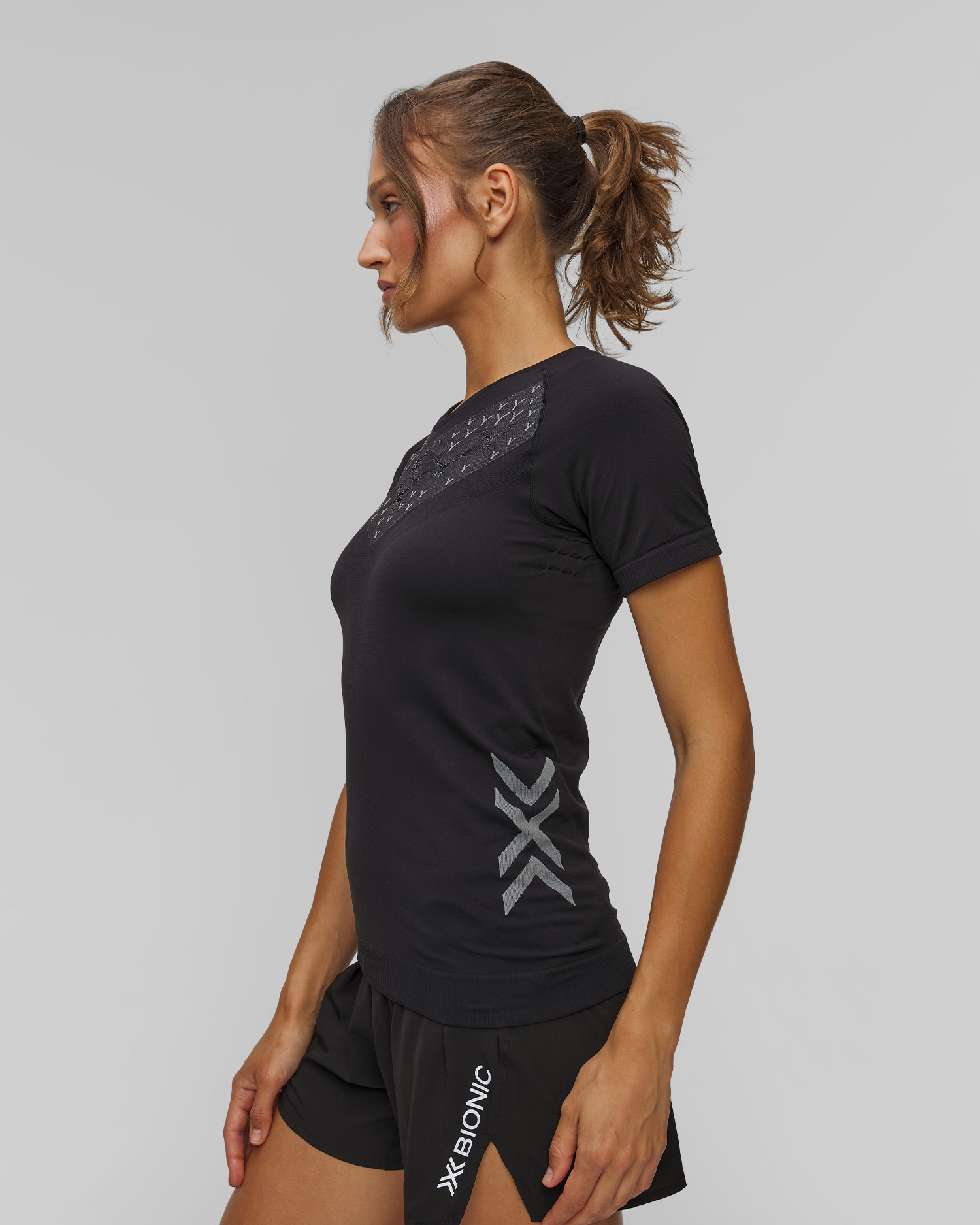 X-Bionic Twyce Run Shirt Laufshirt für Damen in Schwarz und Grau