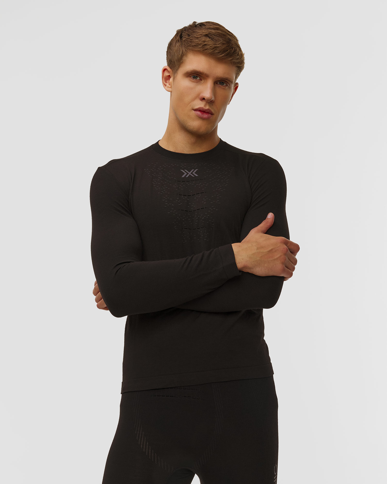 Tricou temoactiv cu mânecă lungă pentru bărbați X-Bionic Mightywool Shirt LS negru, Culoare/Model: Czarny