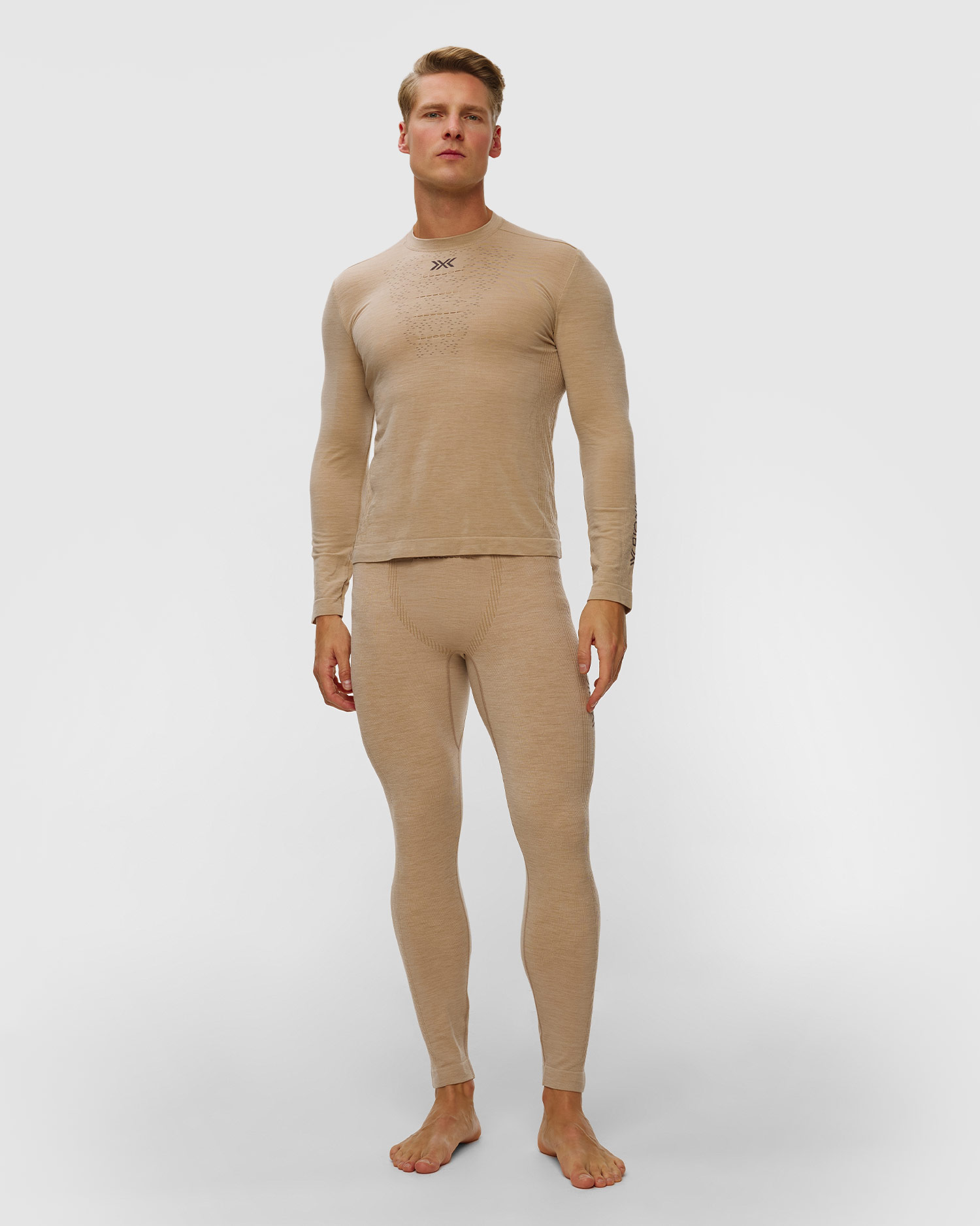 Tricou temoactiv cu mânecă lungă pentru bărbați X-Bionic Mightywool Shirt LS bej