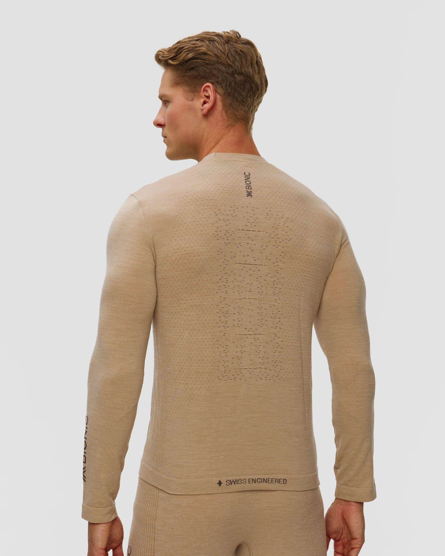 Tricou temoactiv cu mânecă lungă pentru bărbați X-Bionic Mightywool Shirt LS bej