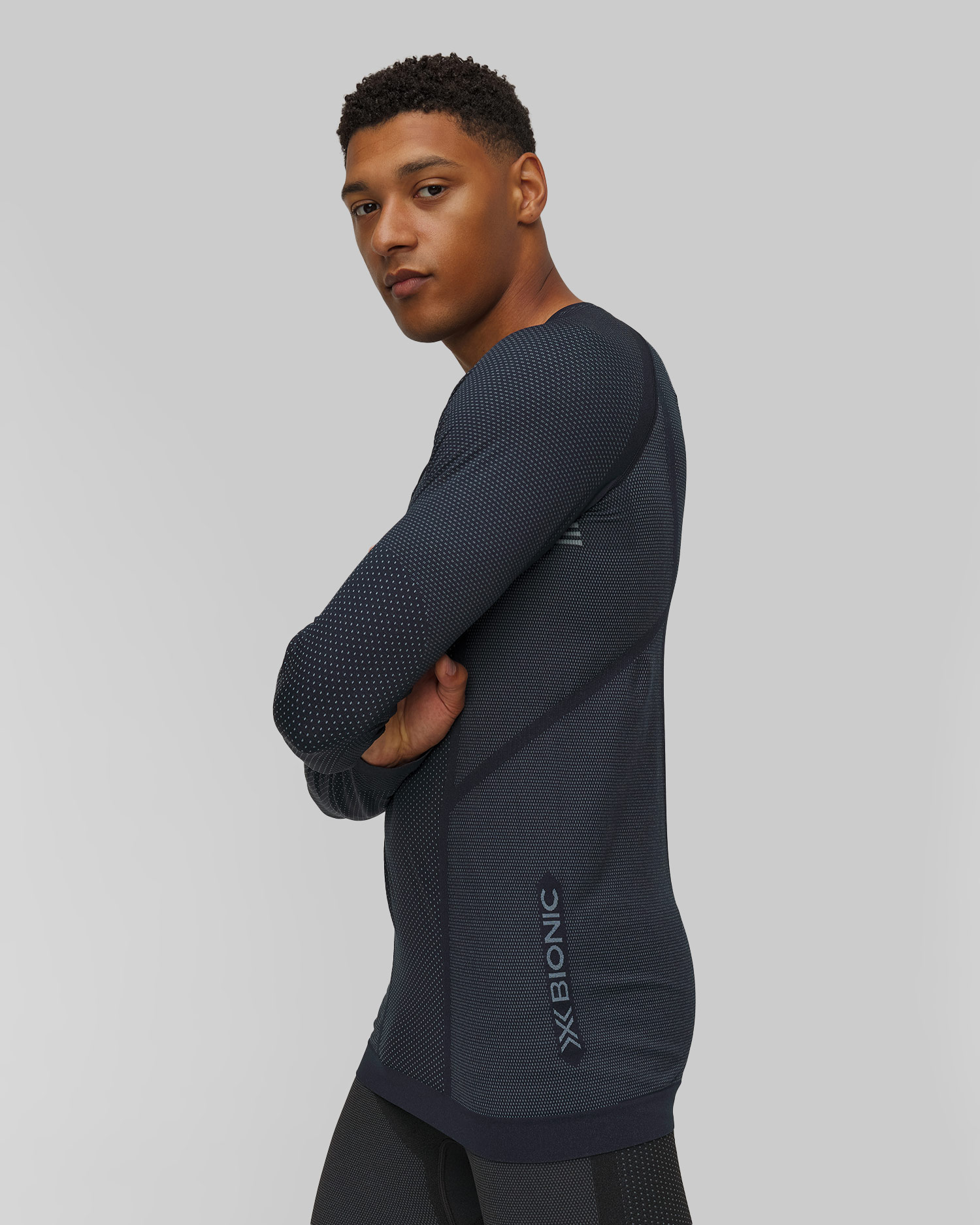 Tricou de alergare cu mânecă lungă pentru bărbați X-Bionic Xceed Run Shirt LS bleumarin