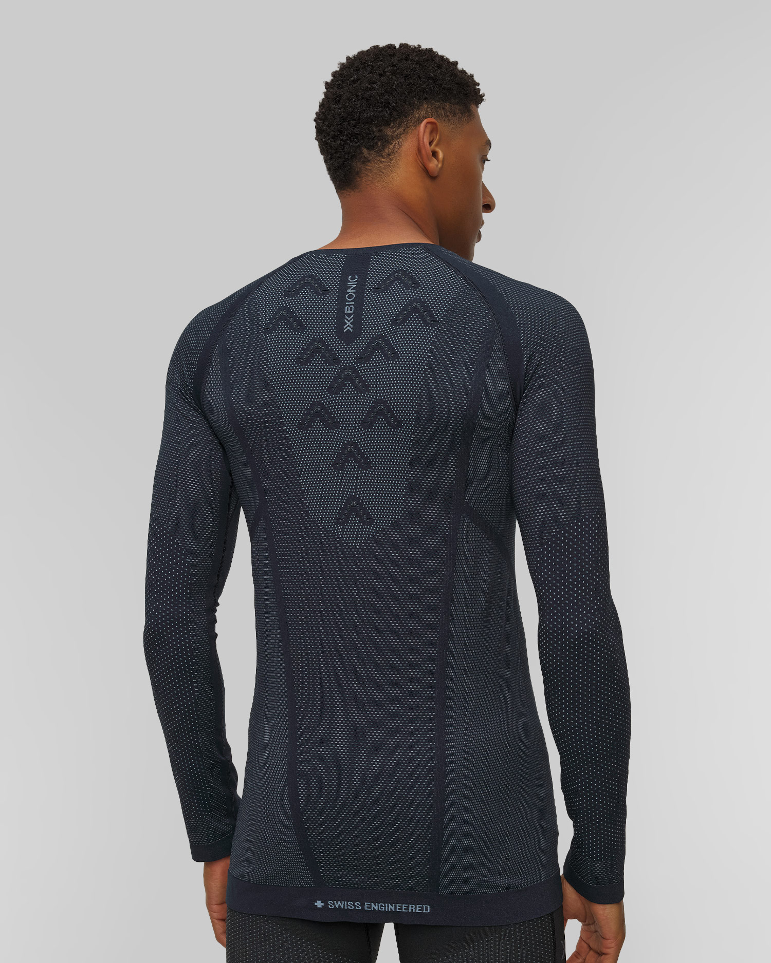 Tricou de alergare cu mânecă lungă pentru bărbați X-Bionic Xceed Run Shirt LS bleumarin