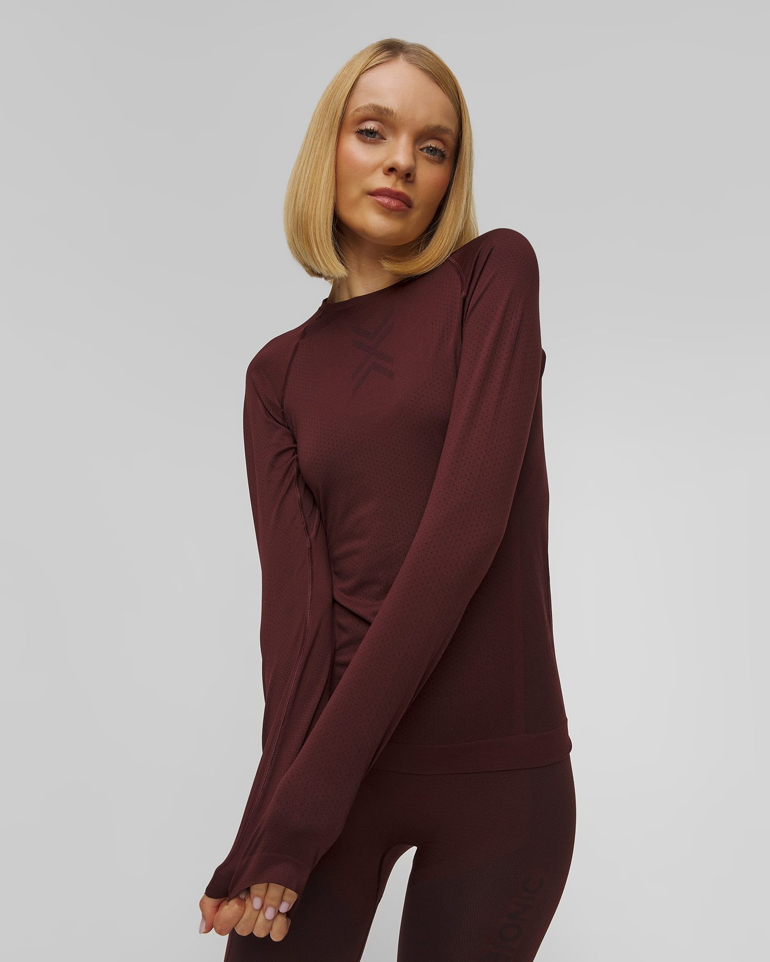 Longsleeve biegowy damski X-Bionic Xceed Run Shirt LS bordowy