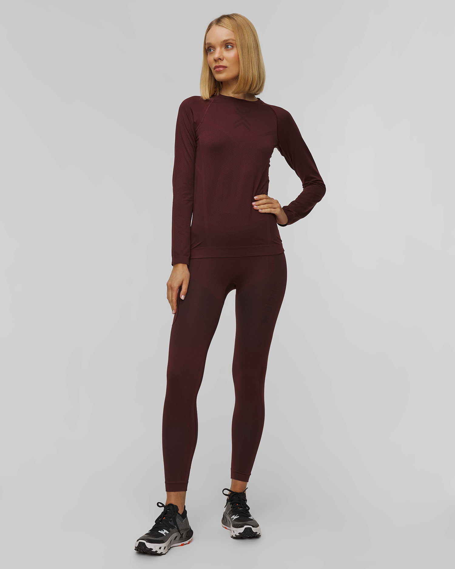 Longsleeve biegowy damski X-Bionic Xceed Run Shirt LS bordowy