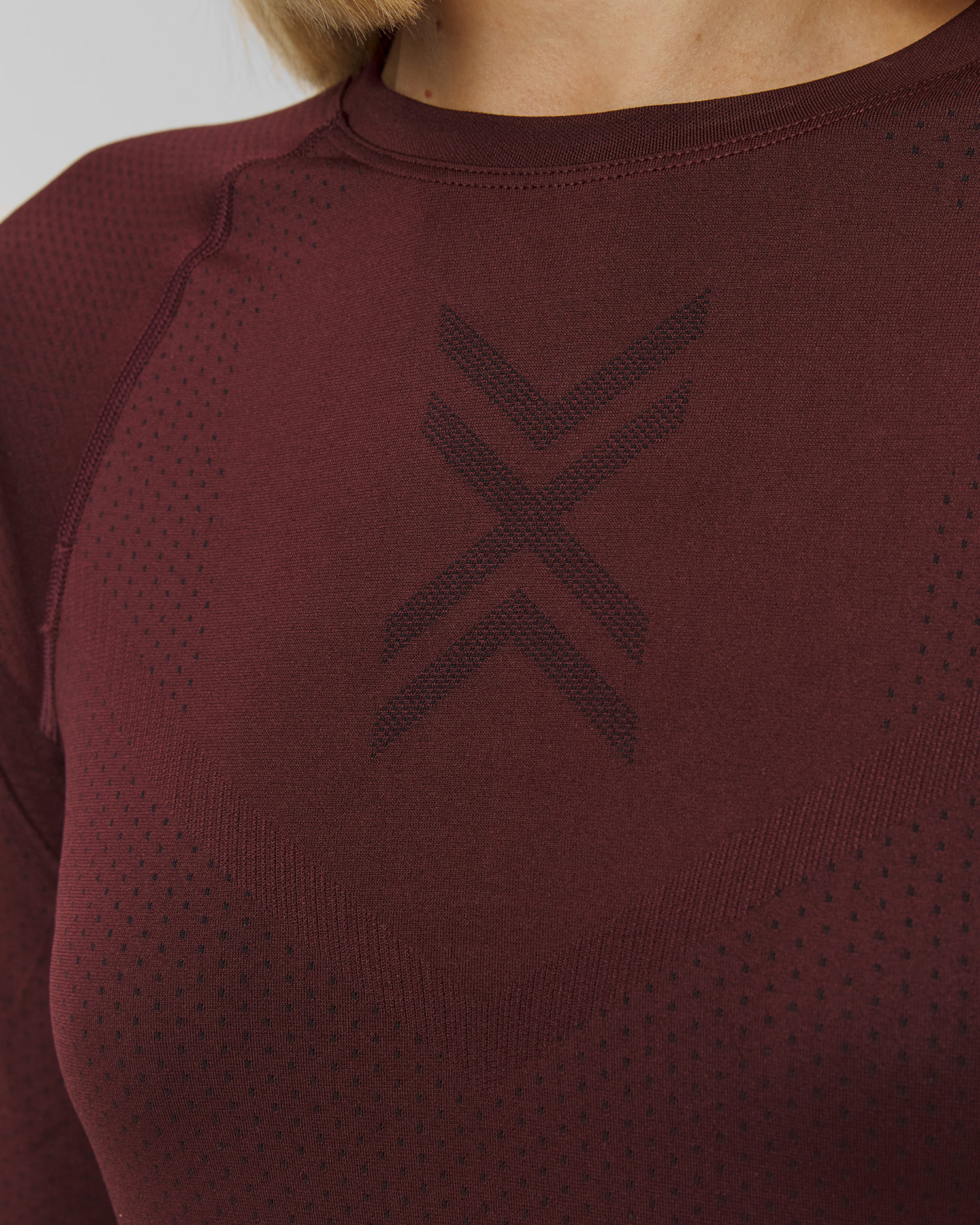 Longsleeve biegowy damski X-Bionic Xceed Run Shirt LS bordowy