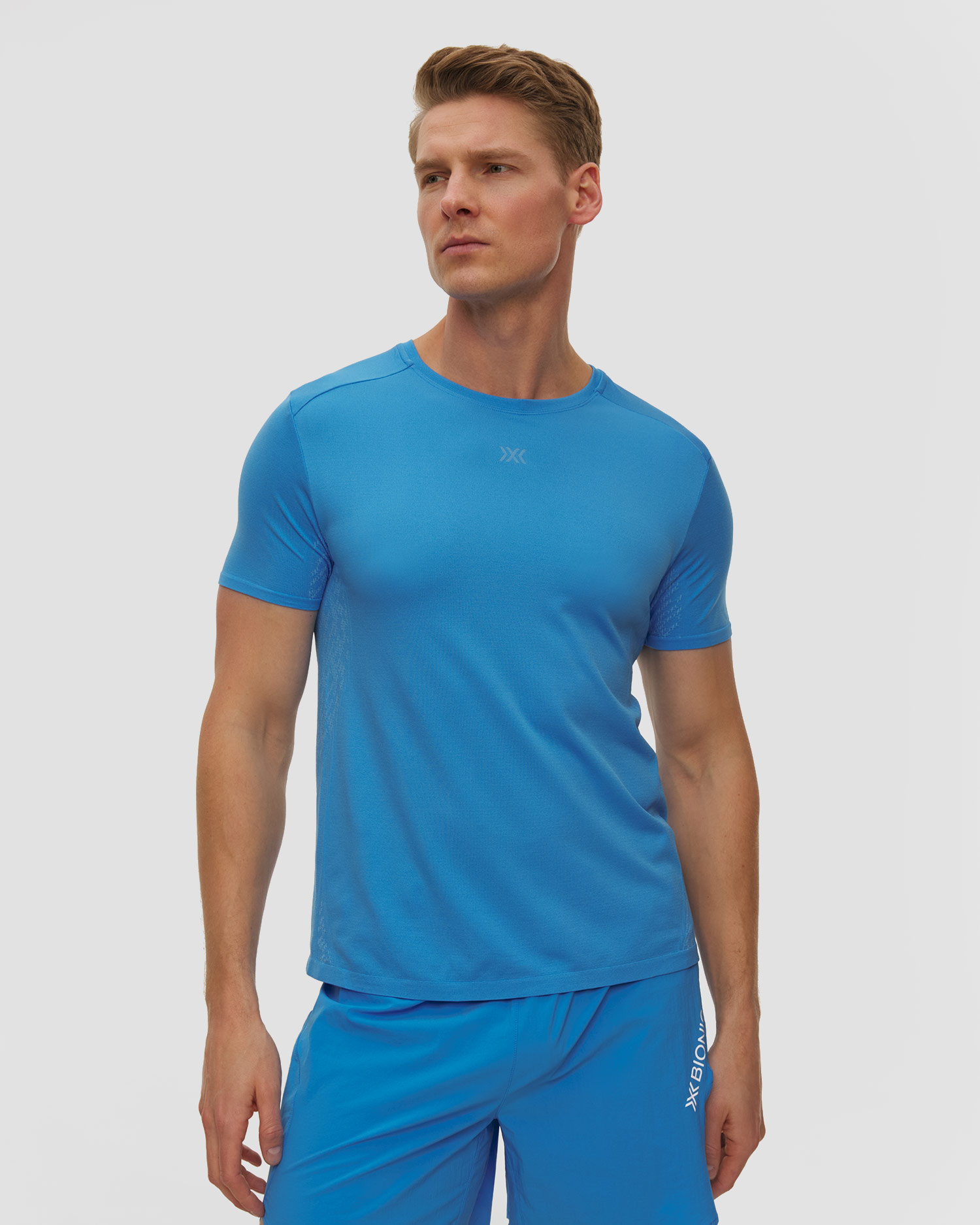 Maglietta da corsa da uomo X-Bionic Xceed Run Discover Shirt blu, Colore/Disegno: Niebieski