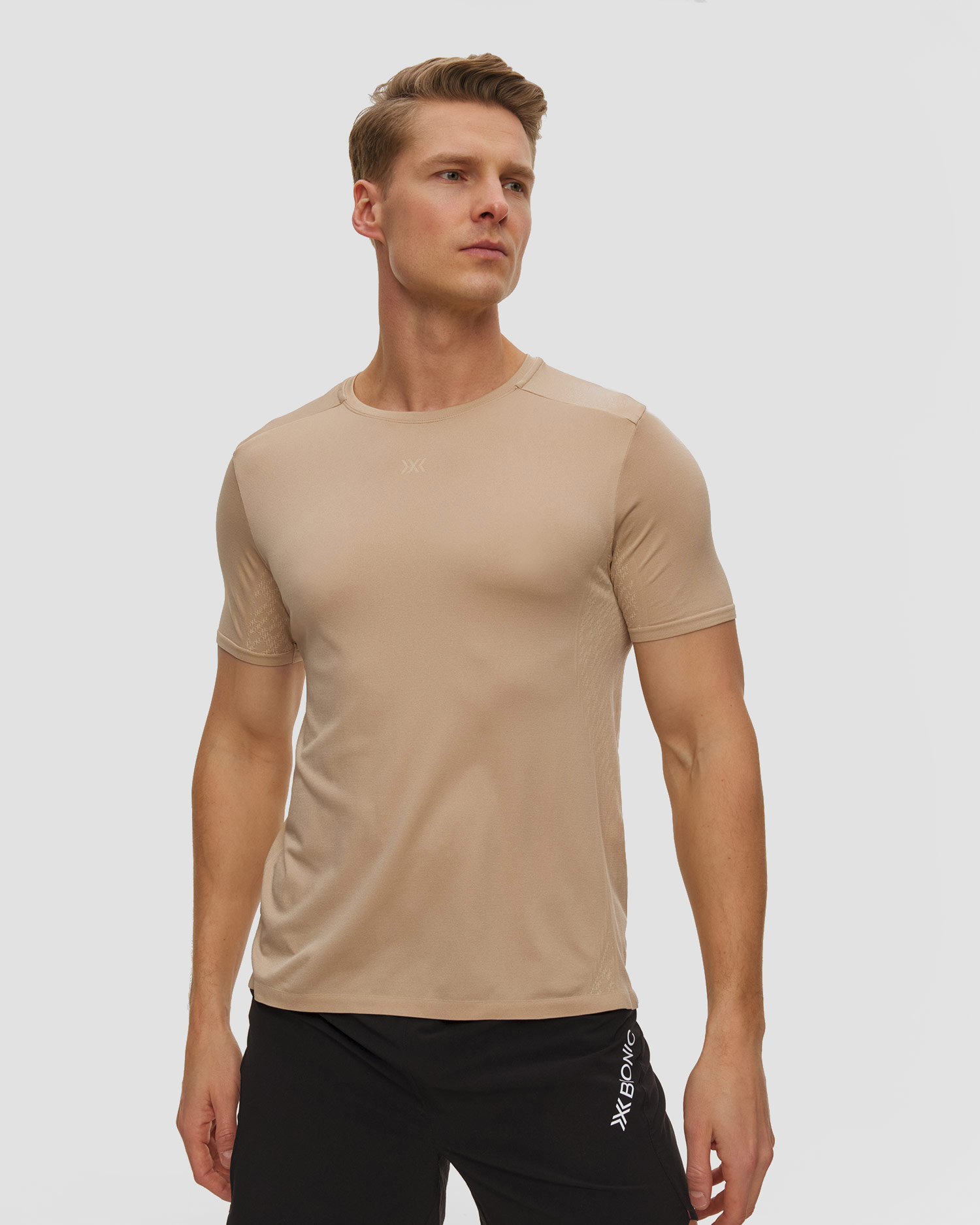 Maglietta da corsa da uomo X-Bionic Xceed Run Discover Shirt beige
