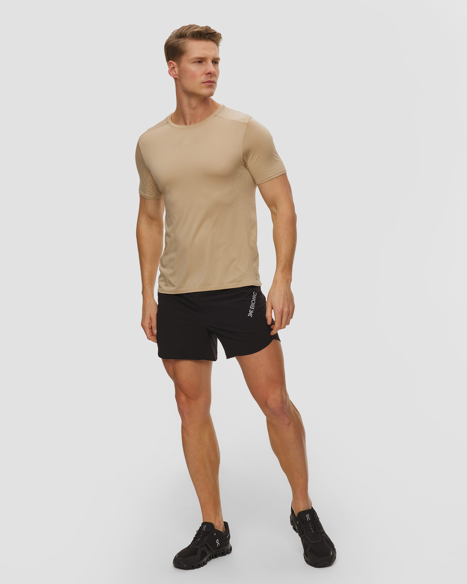Maglietta da corsa da uomo X-Bionic Xceed Run Discover Shirt beige