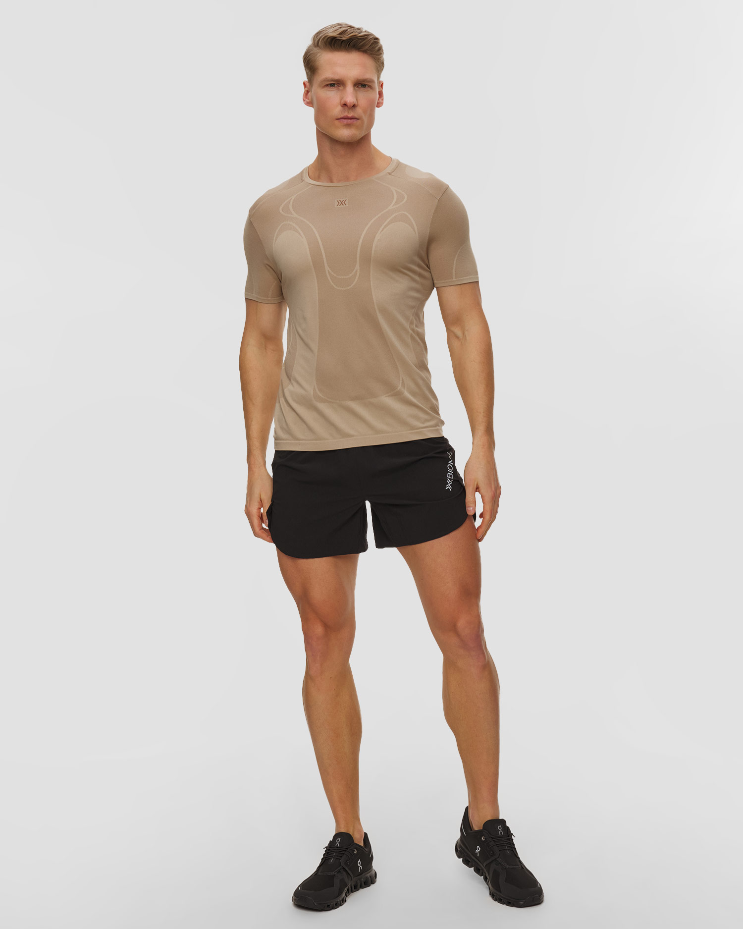 Maglietta da corsa da uomo X-Bionic Xceed Run Perform Shirt beige