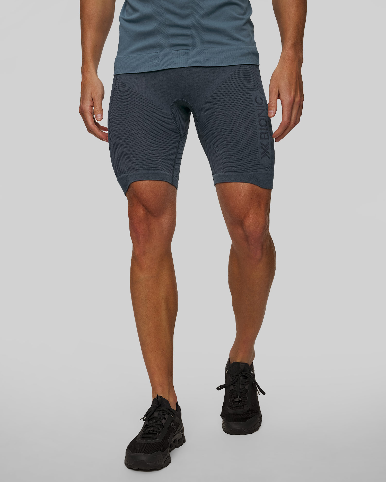 Pantaloni scurți de alergare pentru bărbați X-Bionic Xceed Run Short Tights albaștri