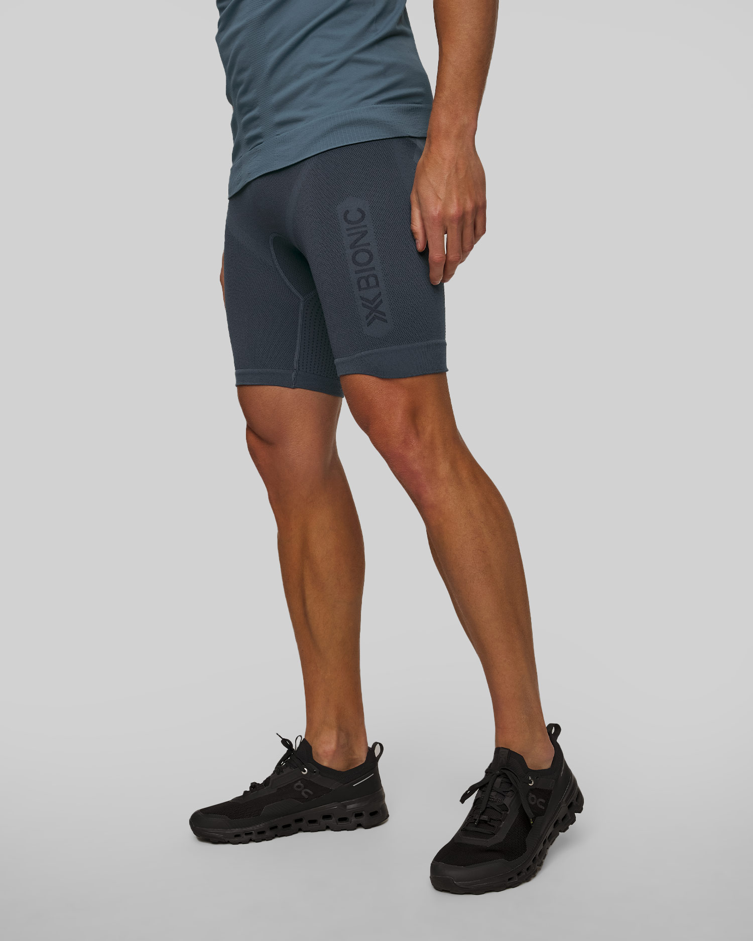 Pantaloni scurți de alergare pentru bărbați X-Bionic Xceed Run Short Tights albaștri
